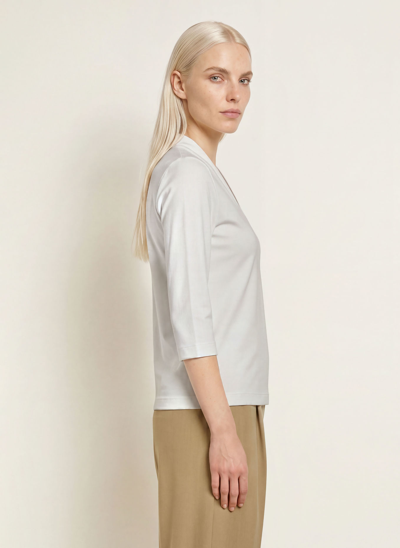 ZAÍDA Shirt with a boat neck: WHITE