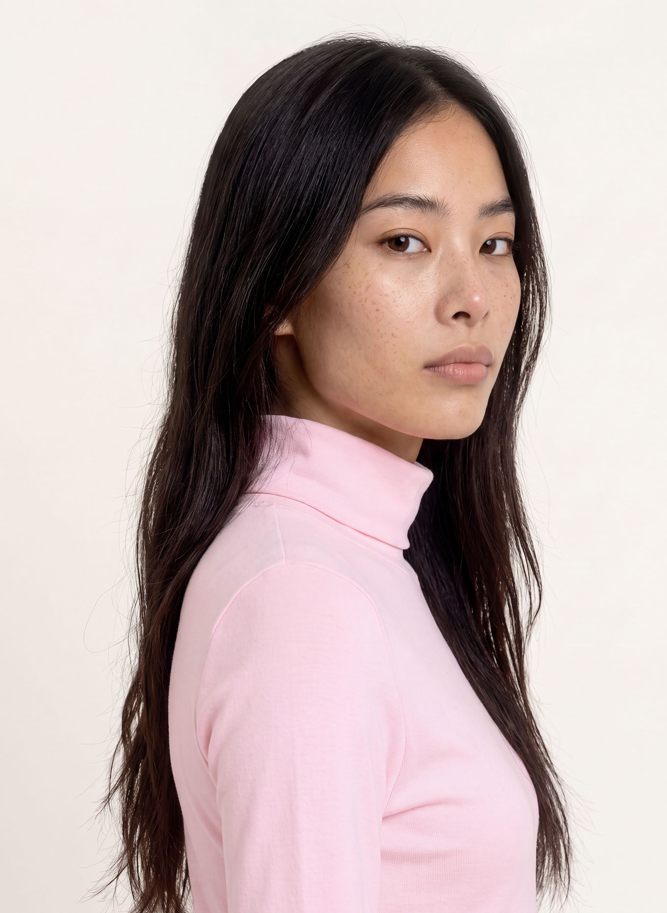 ZAÍDA Turtleneck top: LIGHT PINK