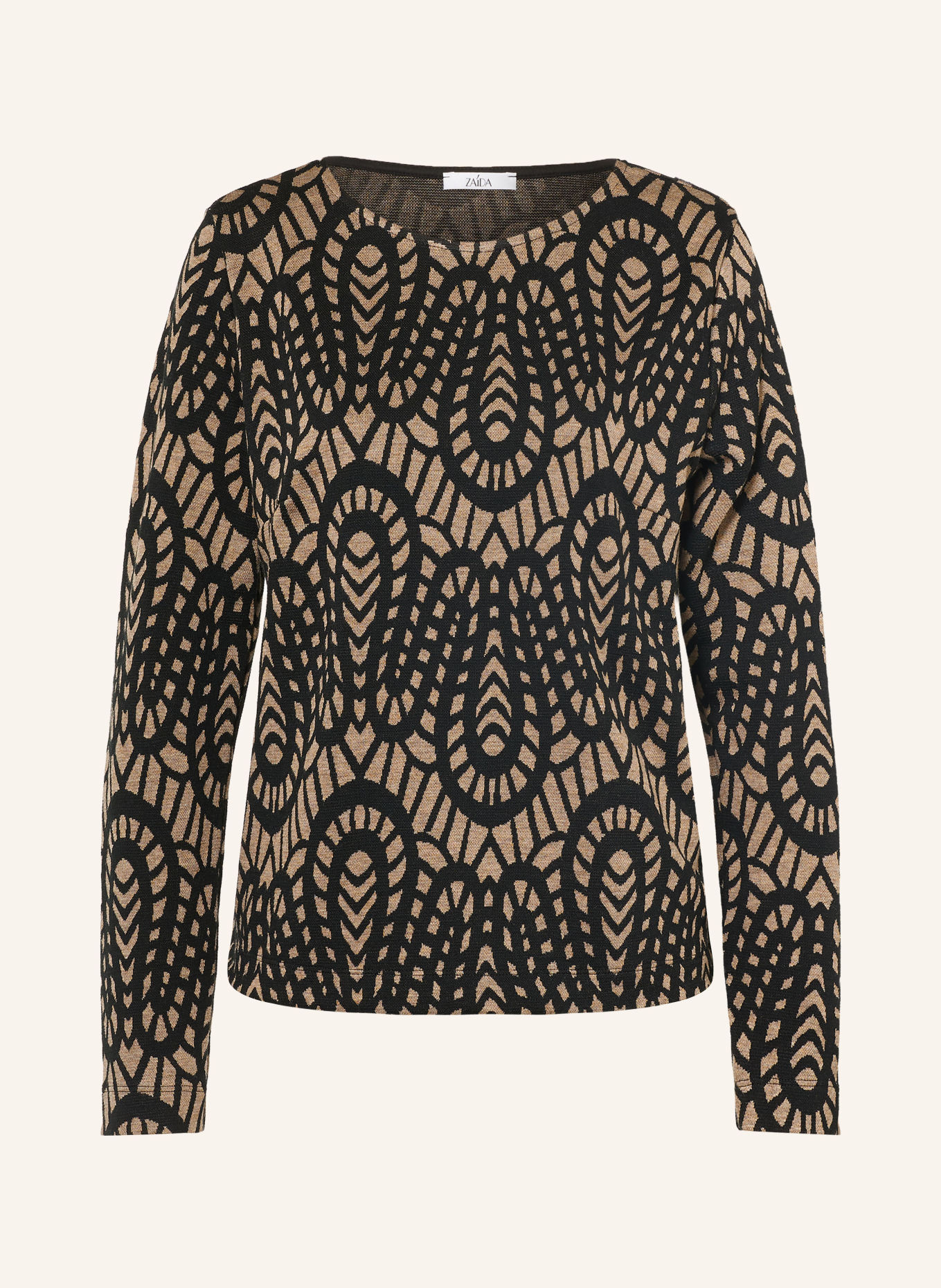 ZAÍDA Sweater: BEIGE / BLACK
