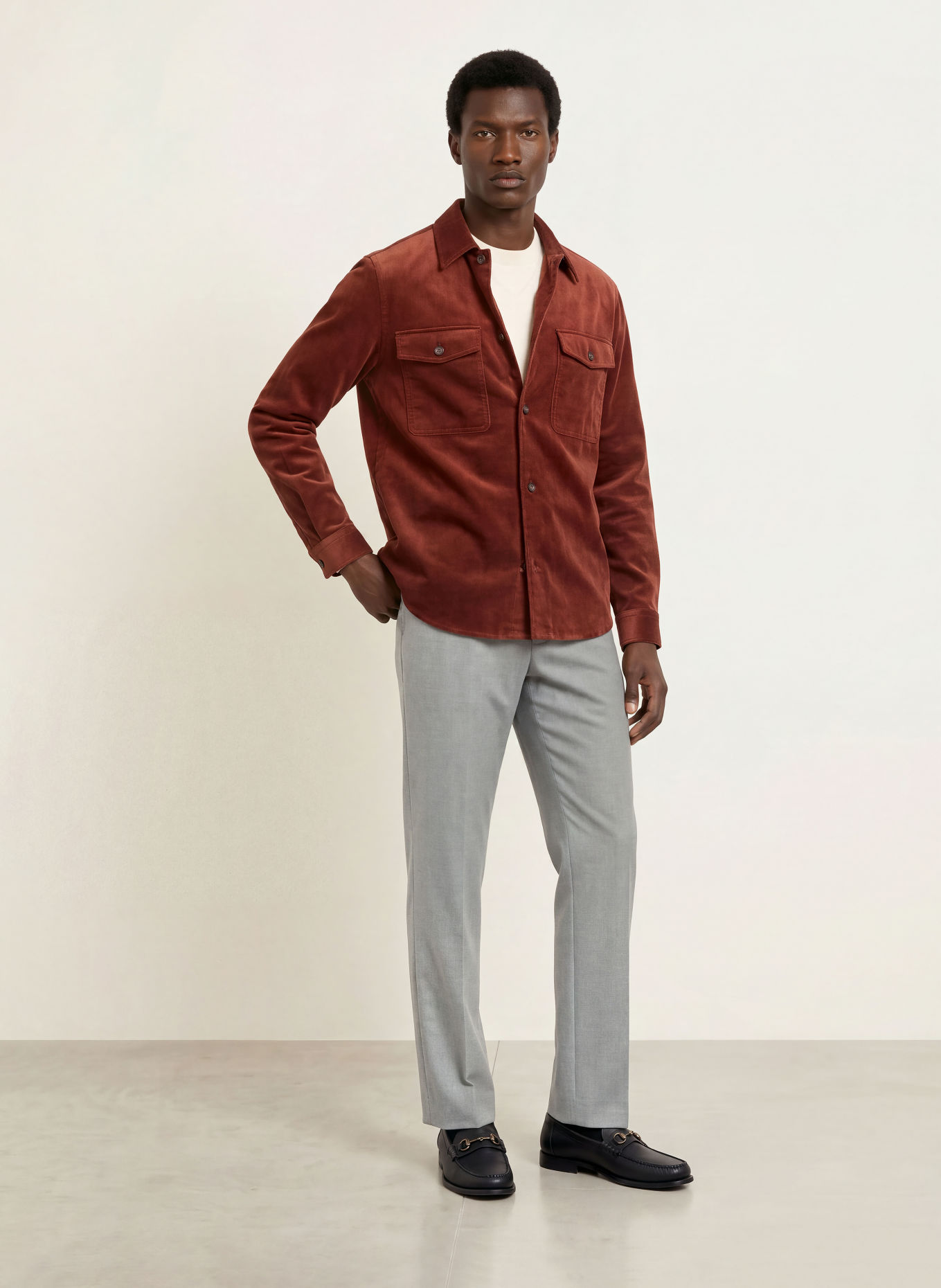 BOSS Cord-Overshirt CARPER: BRAUN