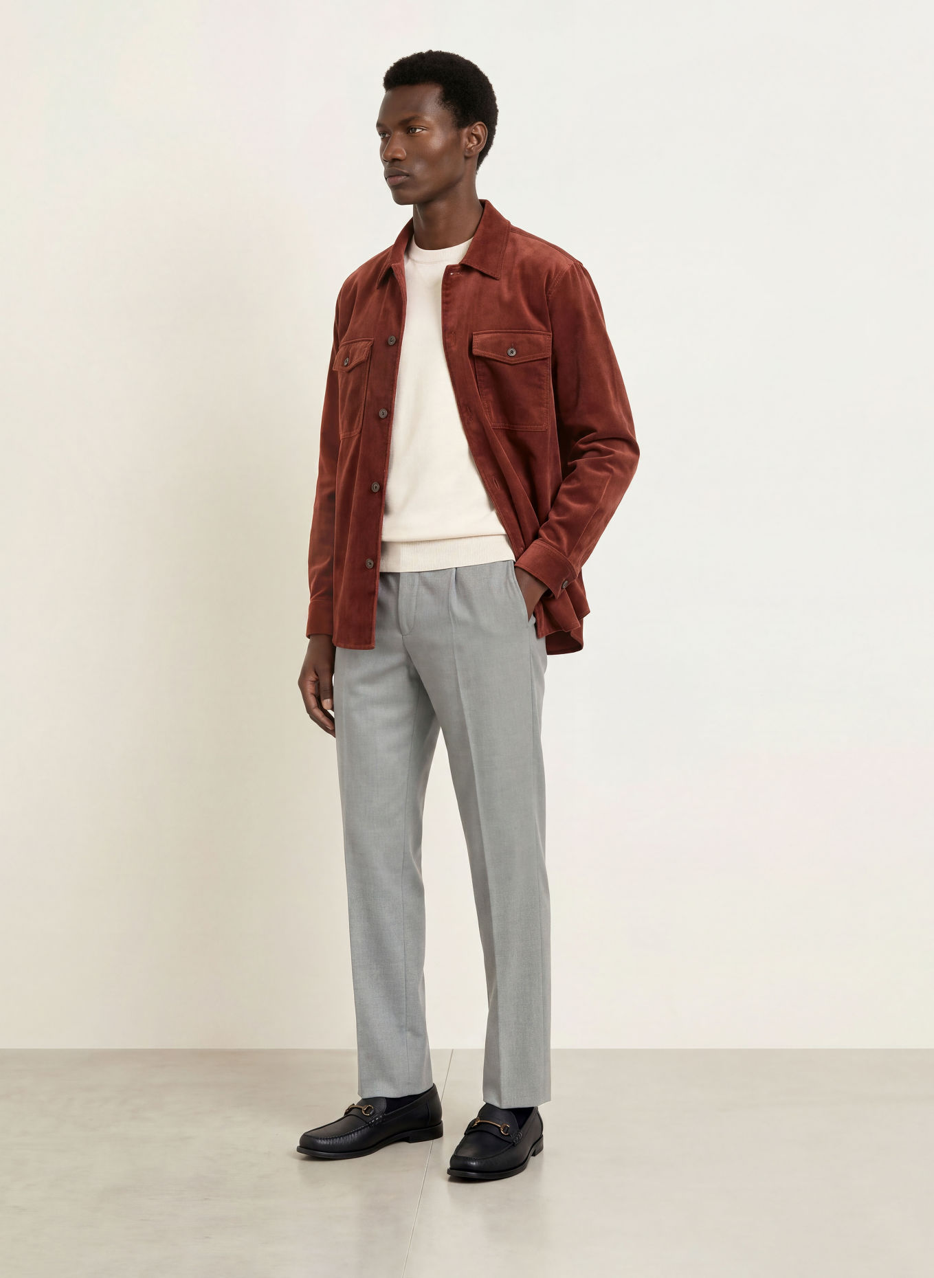 BOSS Cord-Overshirt CARPER: BRAUN