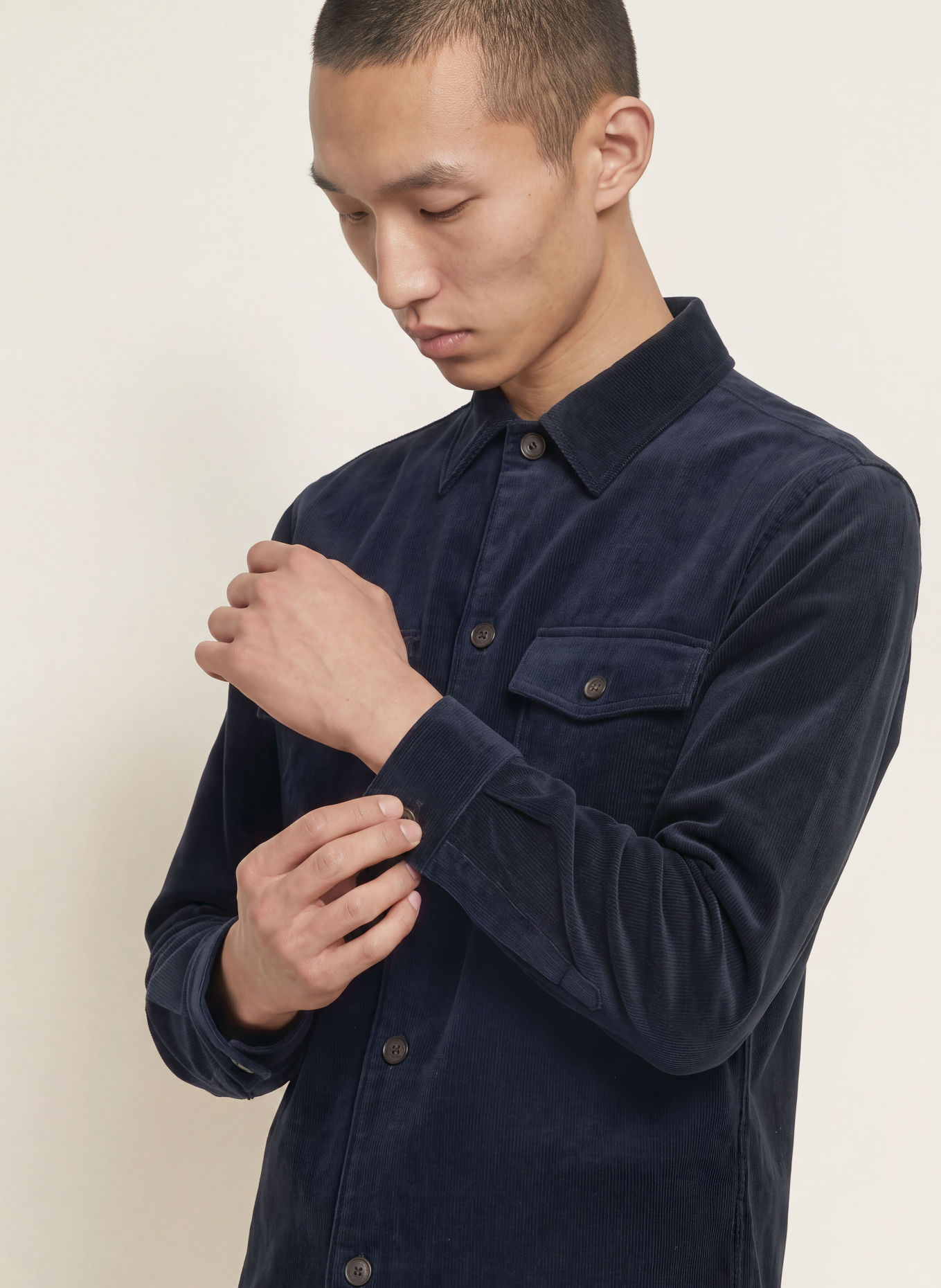 BOSS Corduroy-Overshirt CARPER: DONKERBLAUW