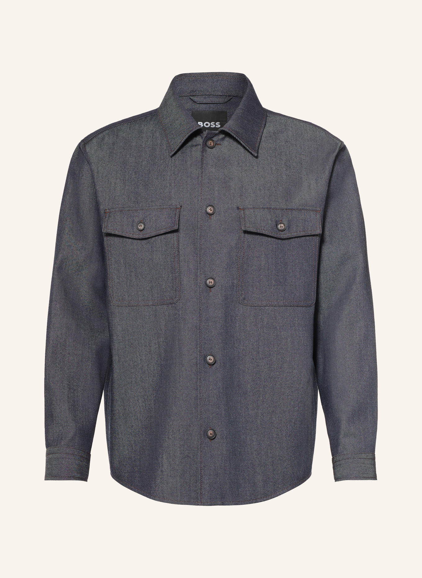 BOSS Overshirt CARPER in jeanslook: DONKERBLAUW
