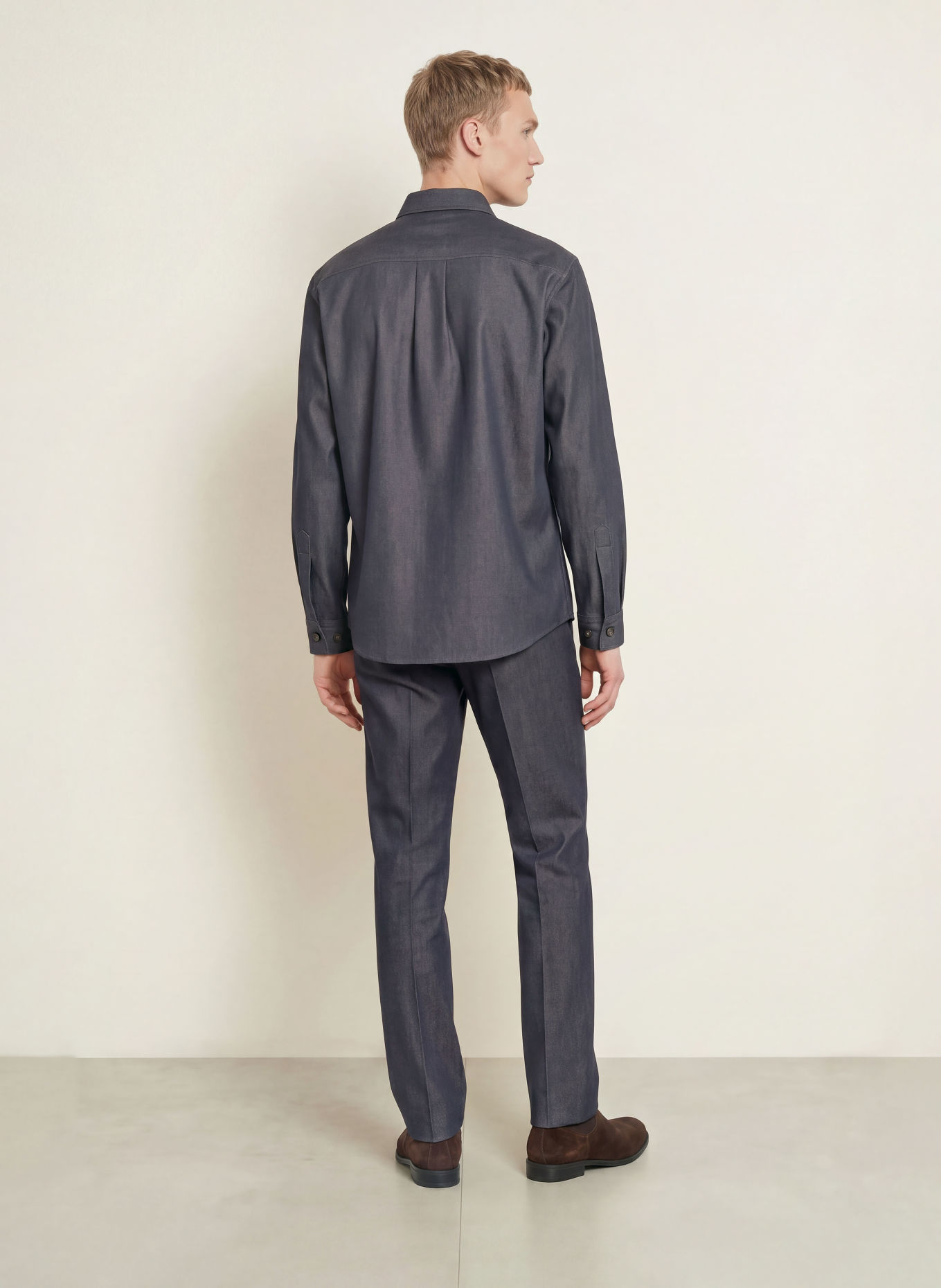 BOSS Overshirt CARPER in jeanslook: DONKERBLAUW