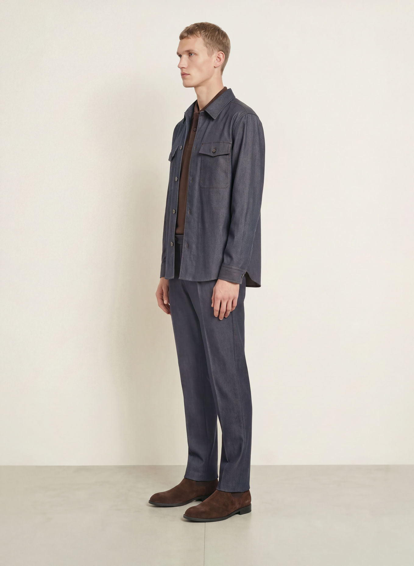 BOSS Overshirt CARPER in jeanslook: DONKERBLAUW