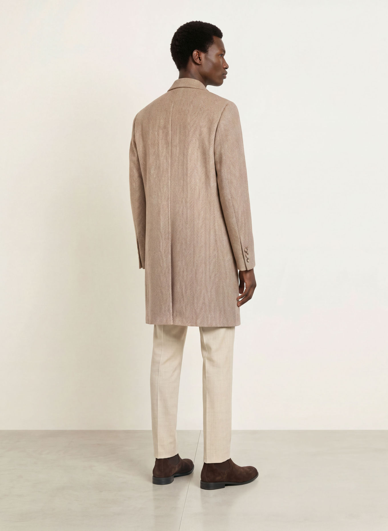 BOSS JARED Wool coat: BROWN / LIGHT BROWN