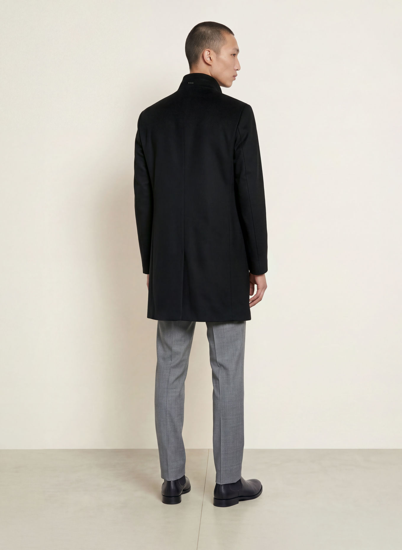 BOSS HYED Wool coat: BLACK