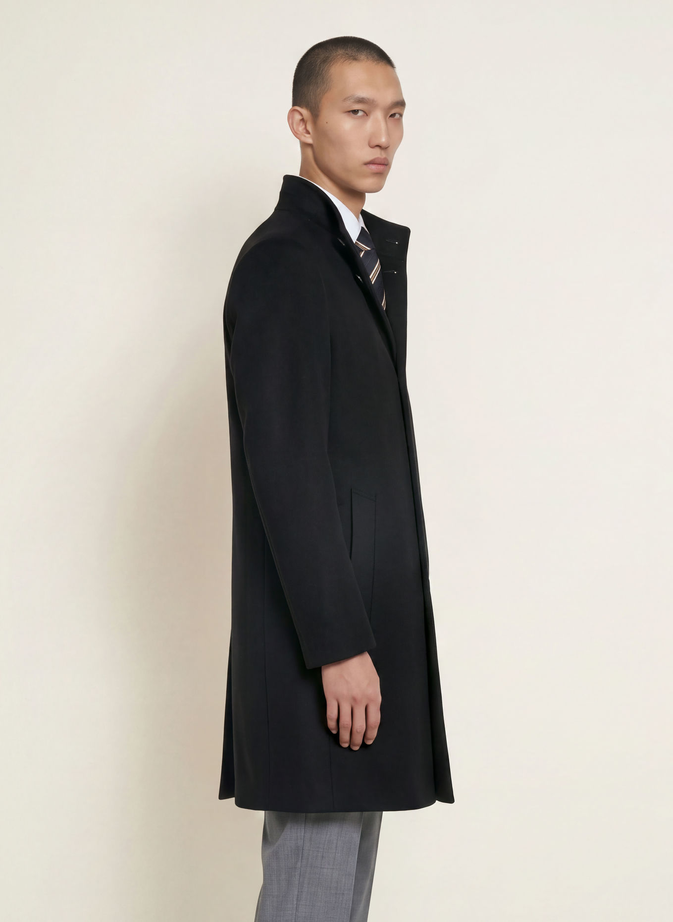BOSS HYED Wool coat: BLACK
