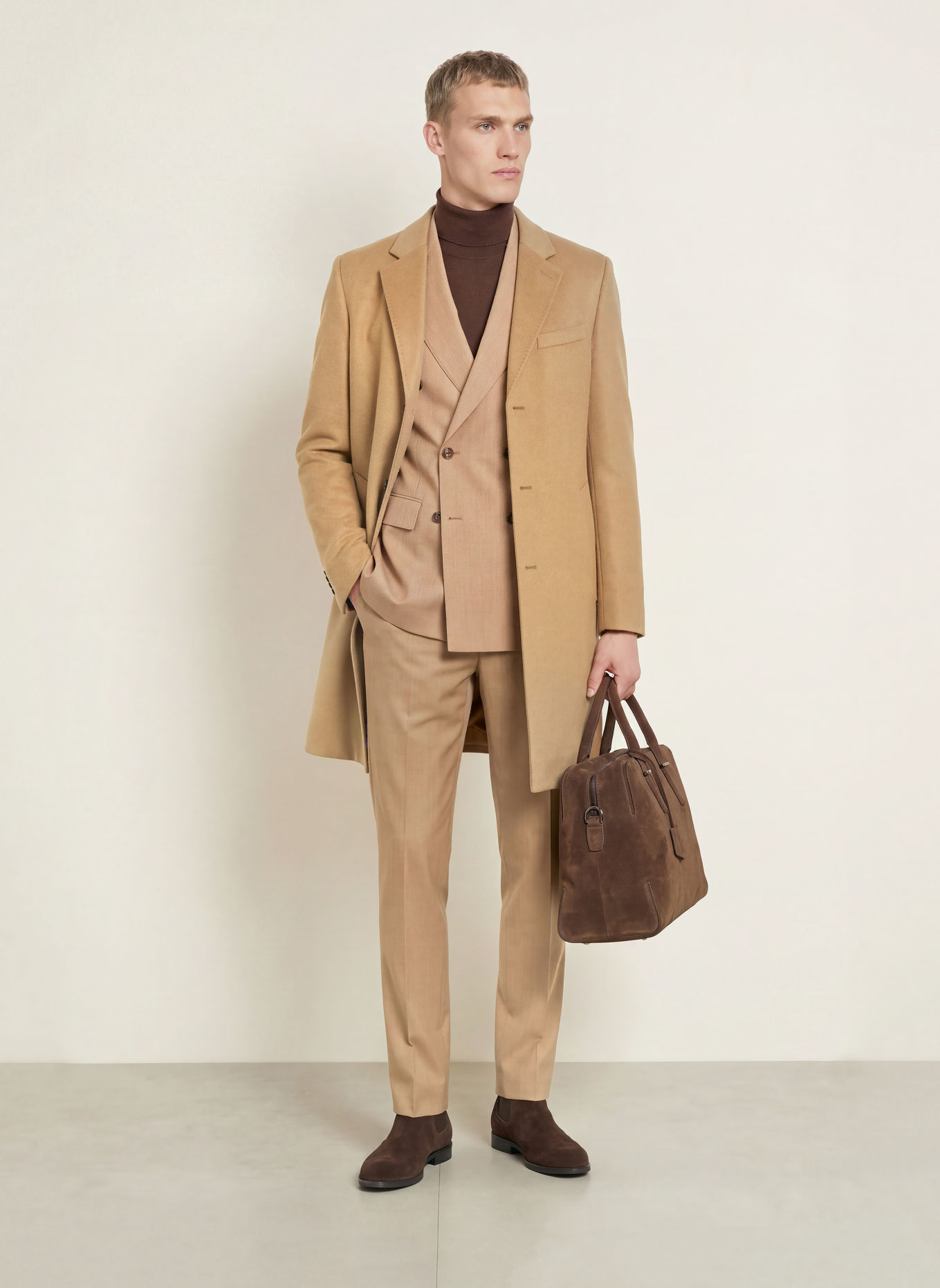 BOSS HYDE Wool coat: BEIGE