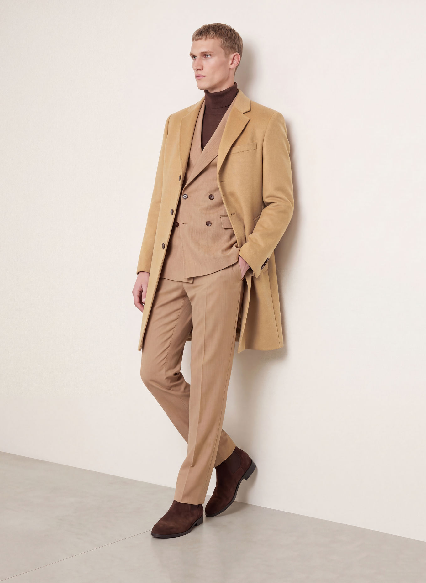 BOSS HYDE Wool coat: BEIGE