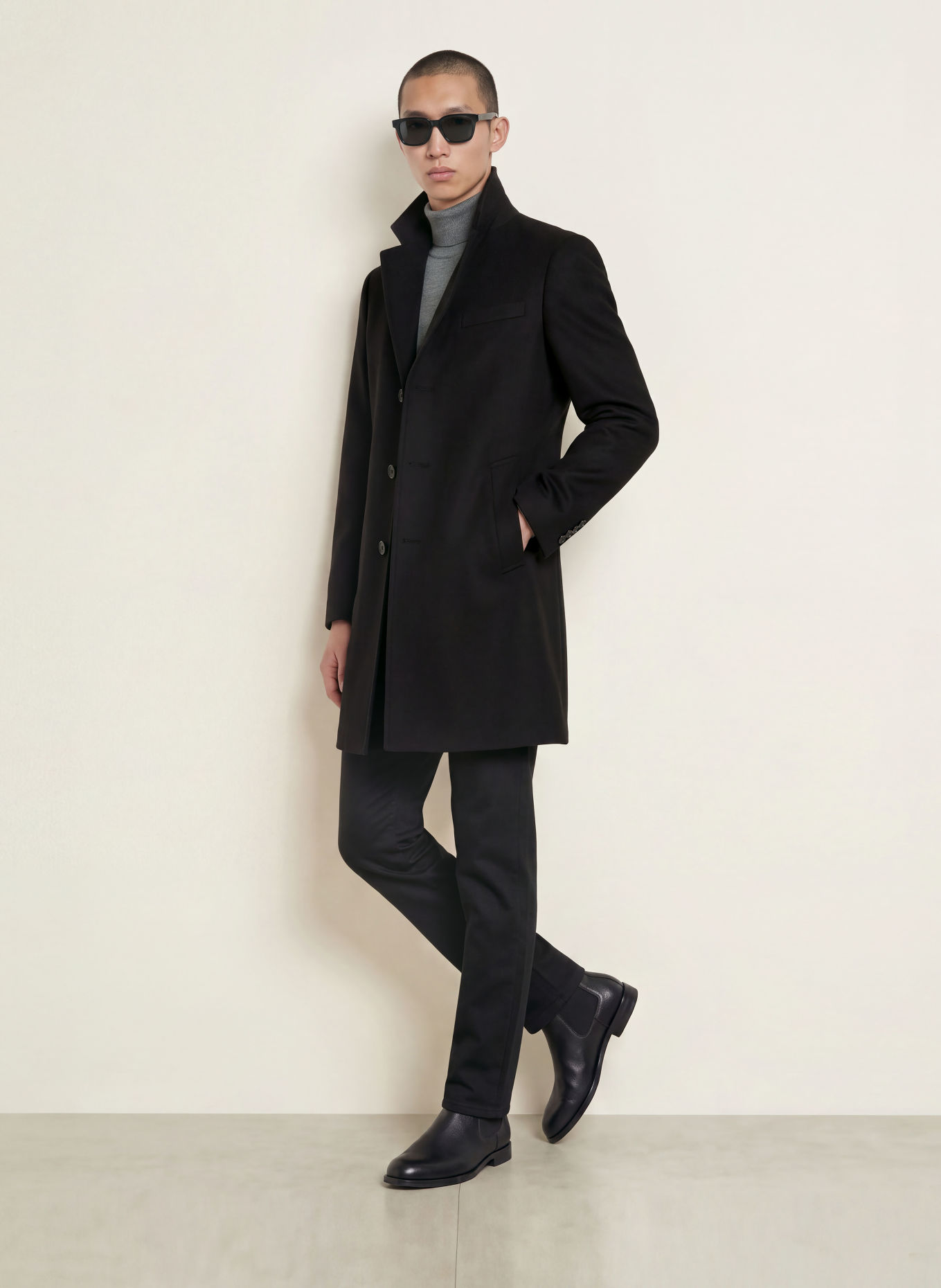 BOSS Wollmantel HYDE: SCHWARZ