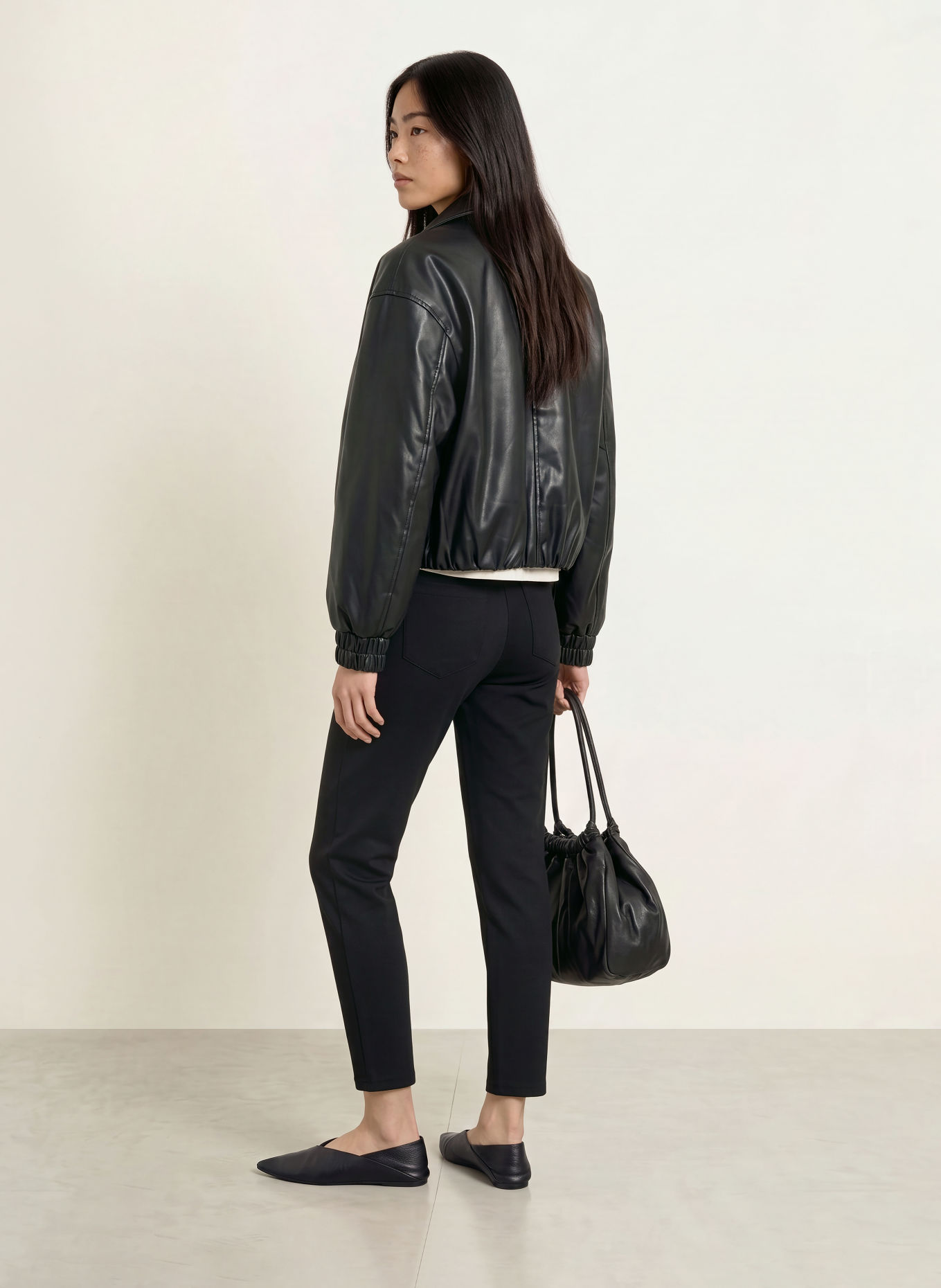 monari Jerseybroek met sierstenen: ZWART