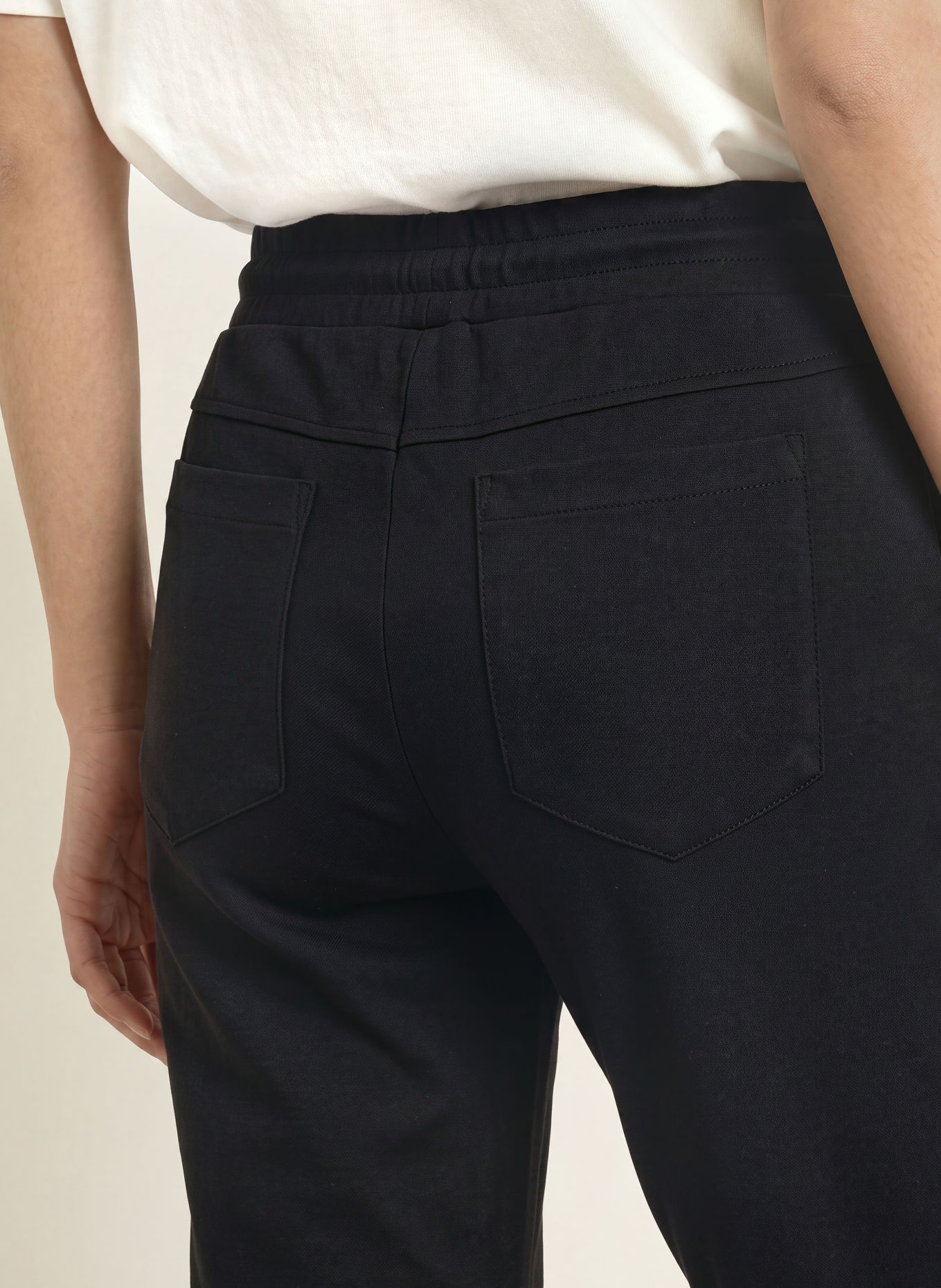 monari Jerseybroek met sierstenen: ZWART