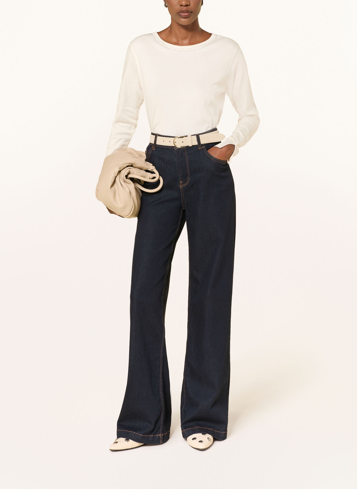 monari Longsleeve met sierstenen: ECRU