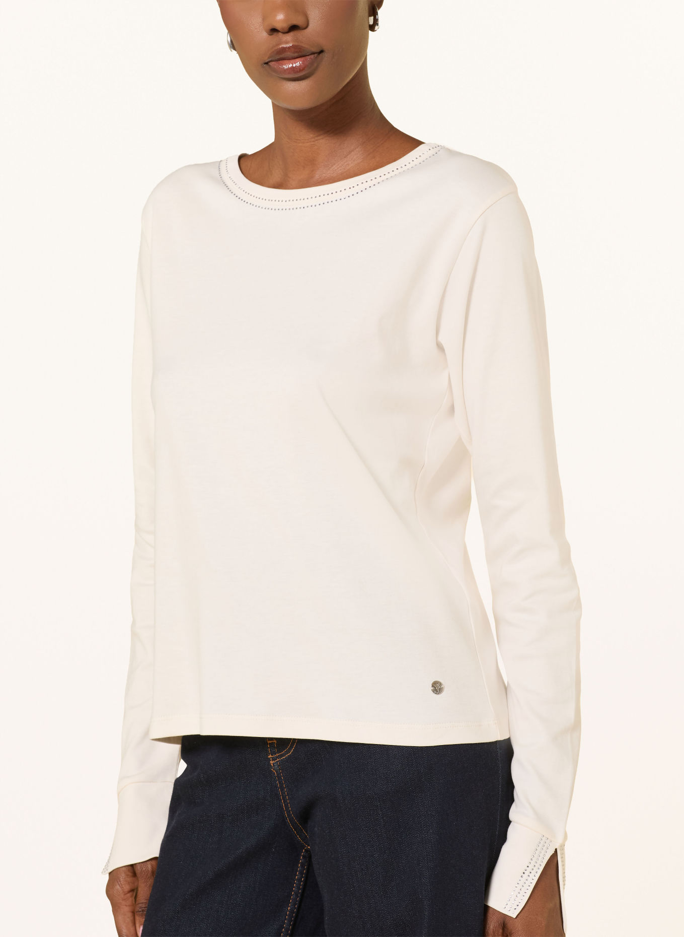 monari Longsleeve met sierstenen: ECRU