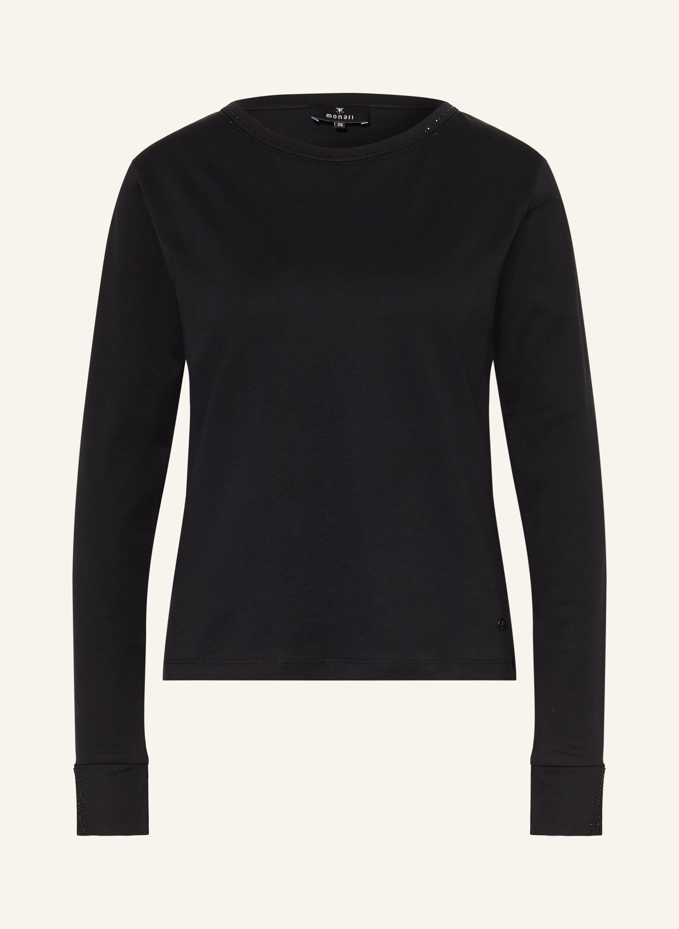 monari Longsleeve met sierstenen: ZWART