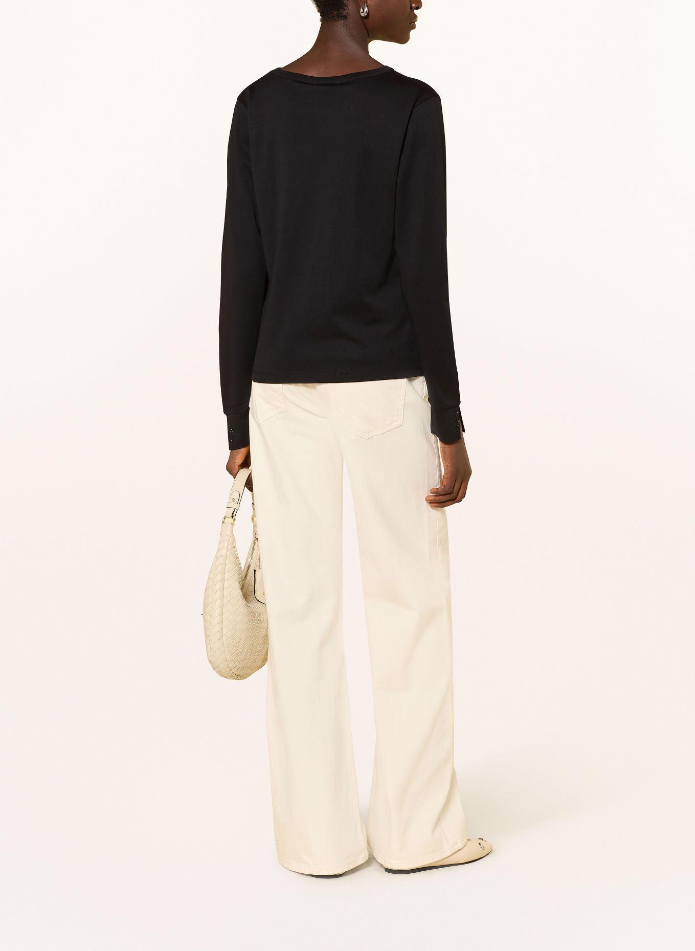 monari Longsleeve met sierstenen: ZWART