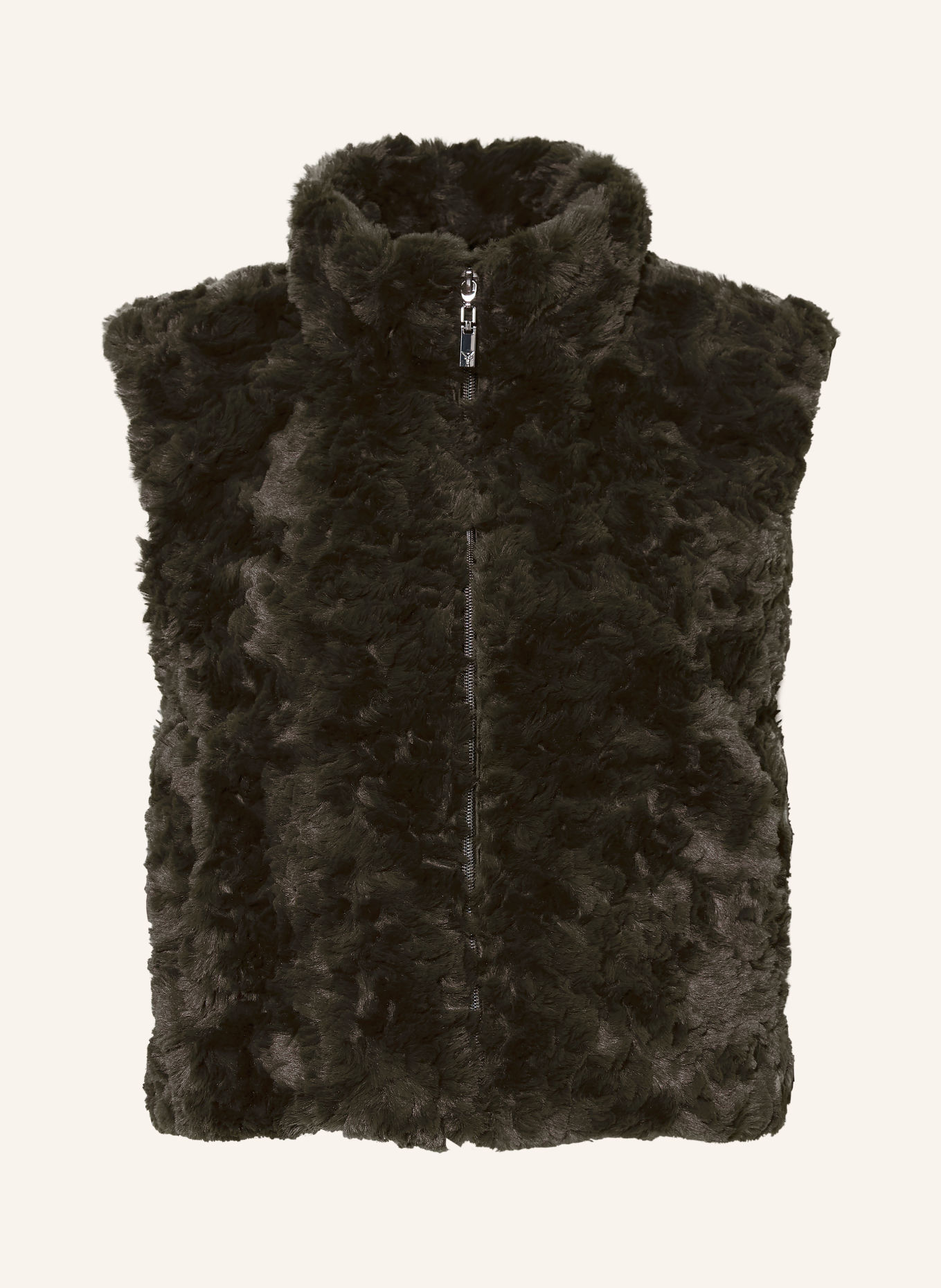 monari Bodywarmer van imitatiebont: DONKERGROEN