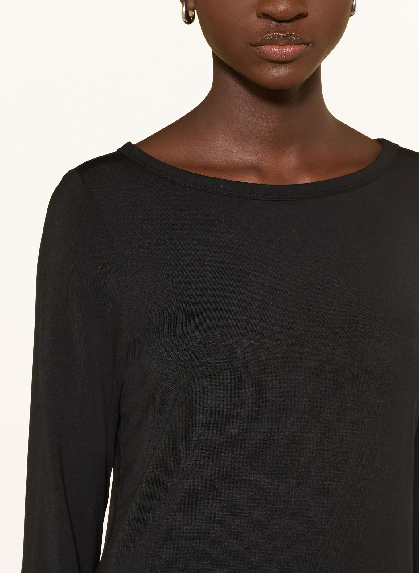 monari Longsleeve met lange mouwen en kant: ZWART
