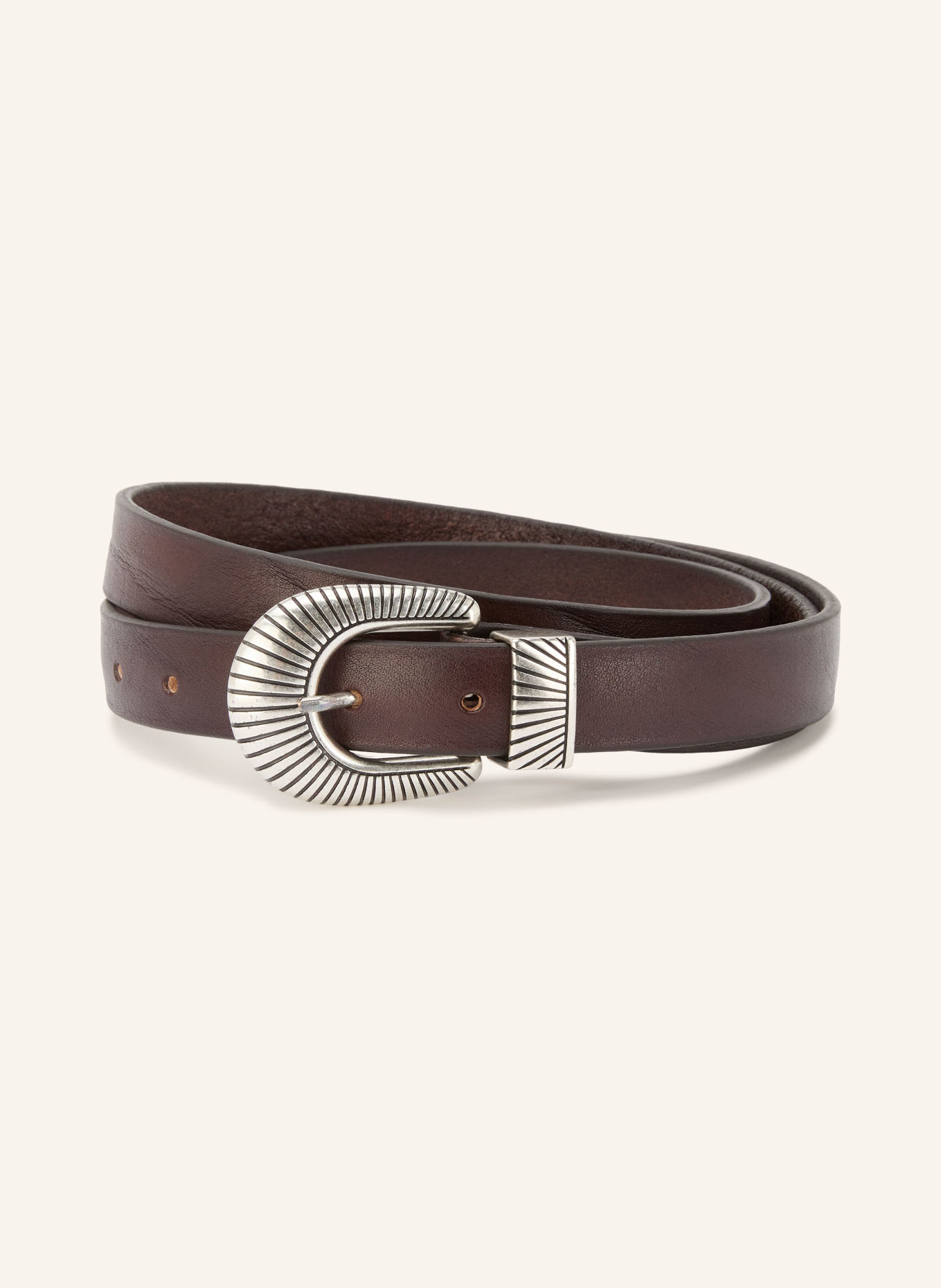 ALBERTO LUTI Leren riem: MARRON FONCÉ