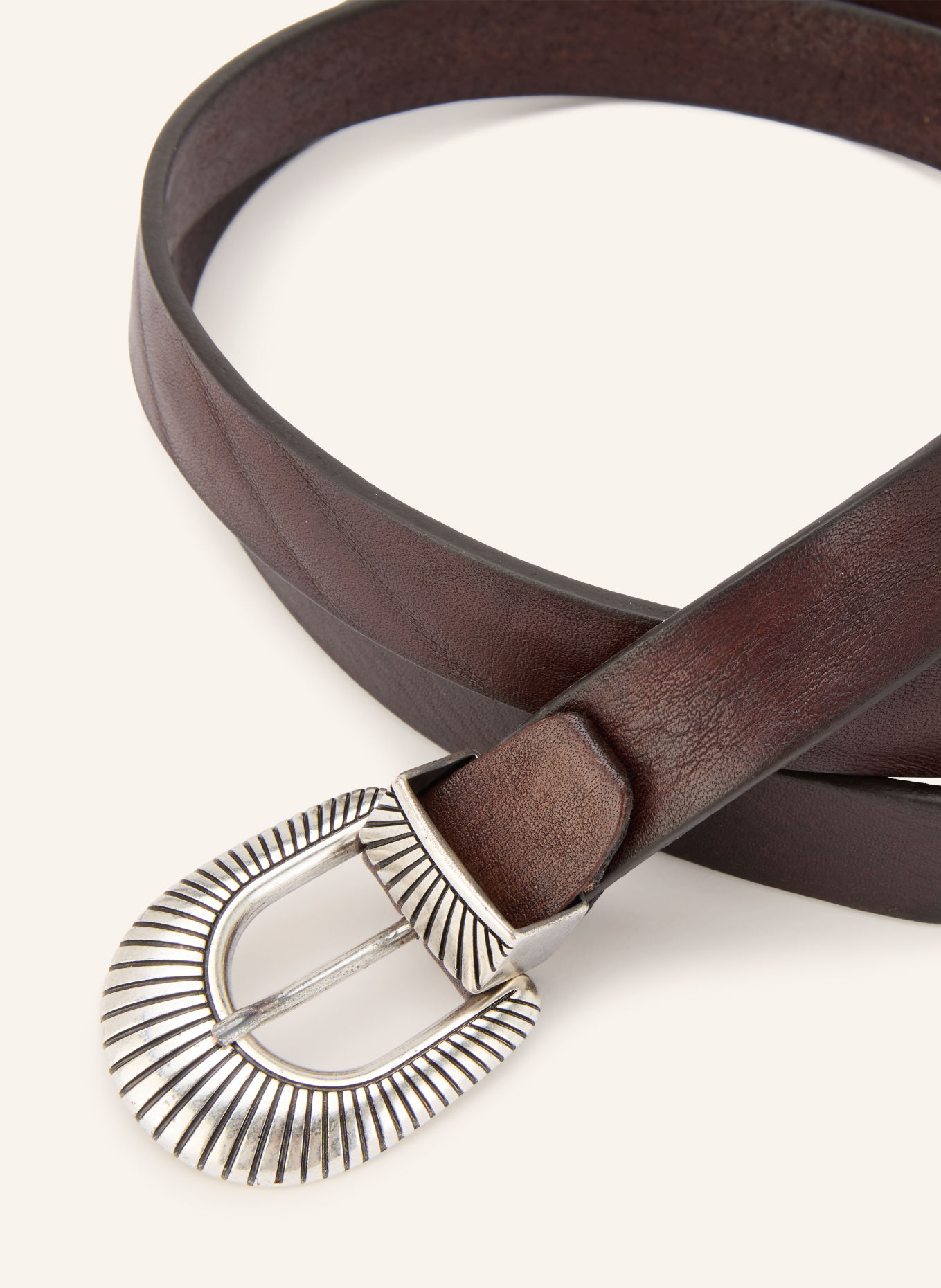 ALBERTO LUTI Leren riem: MARRON FONCÉ