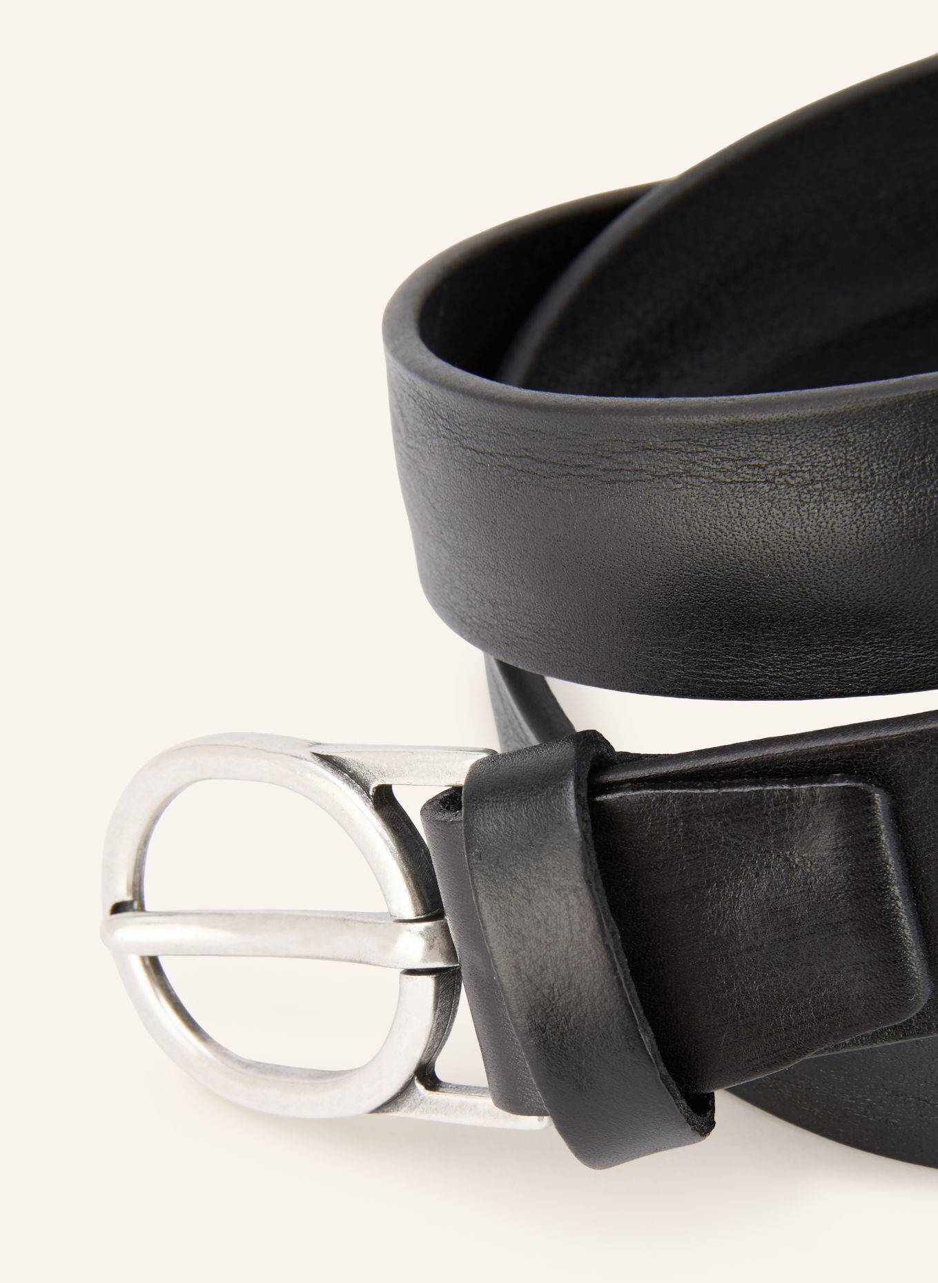ALBERTO LUTI Leather belt: BLACK