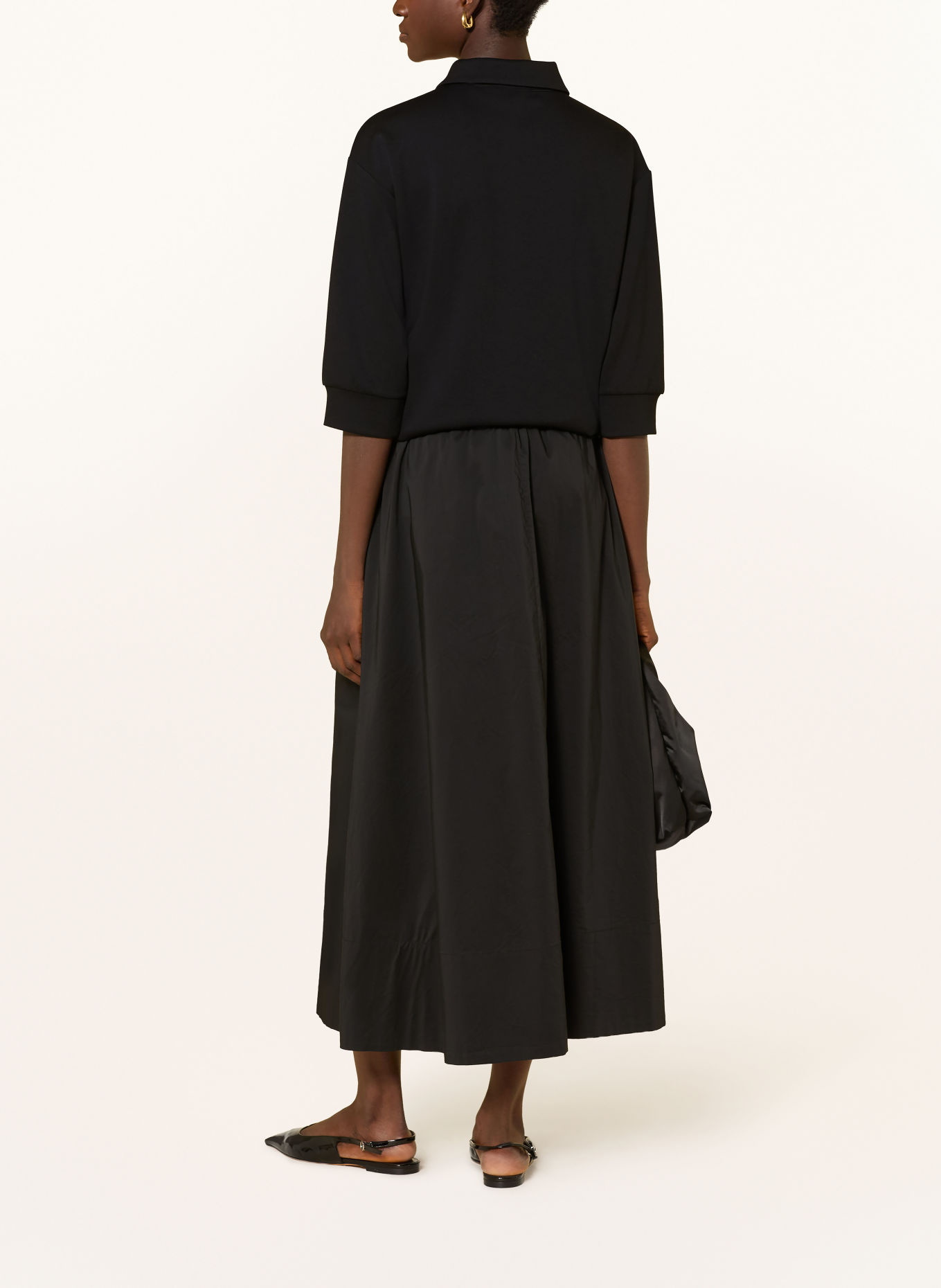 monari T-shirt met sierstenen en 3/4-mouwen: ZWART