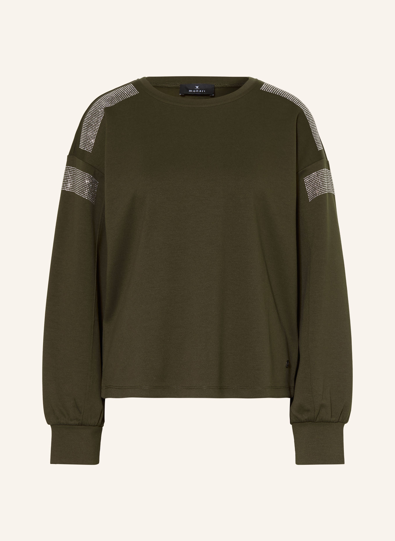 monari Longsleeve met sierstenen: DONKERGROEN
