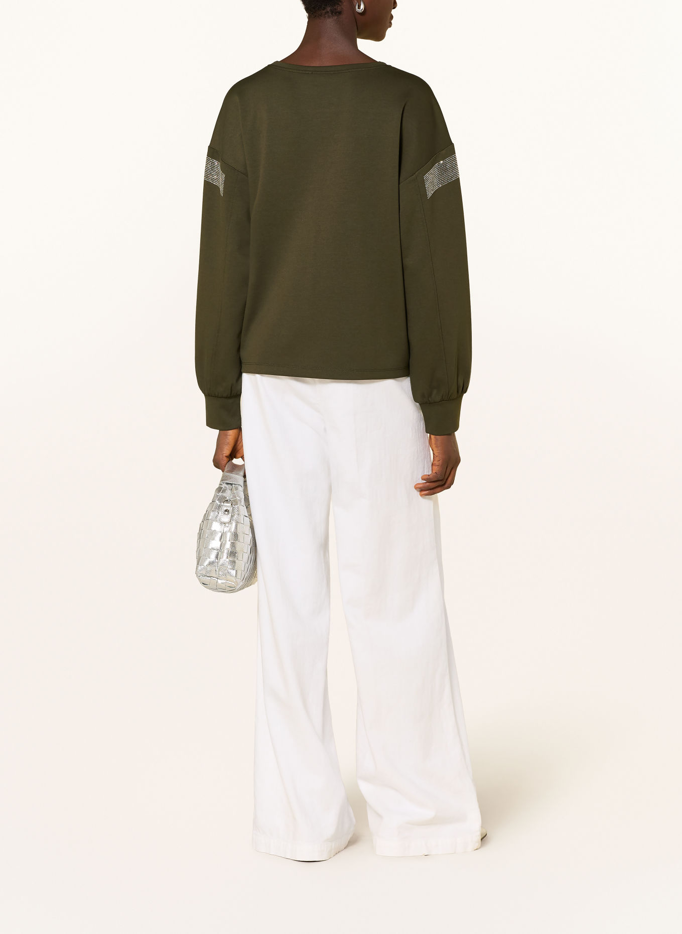 monari Longsleeve met sierstenen: DONKERGROEN