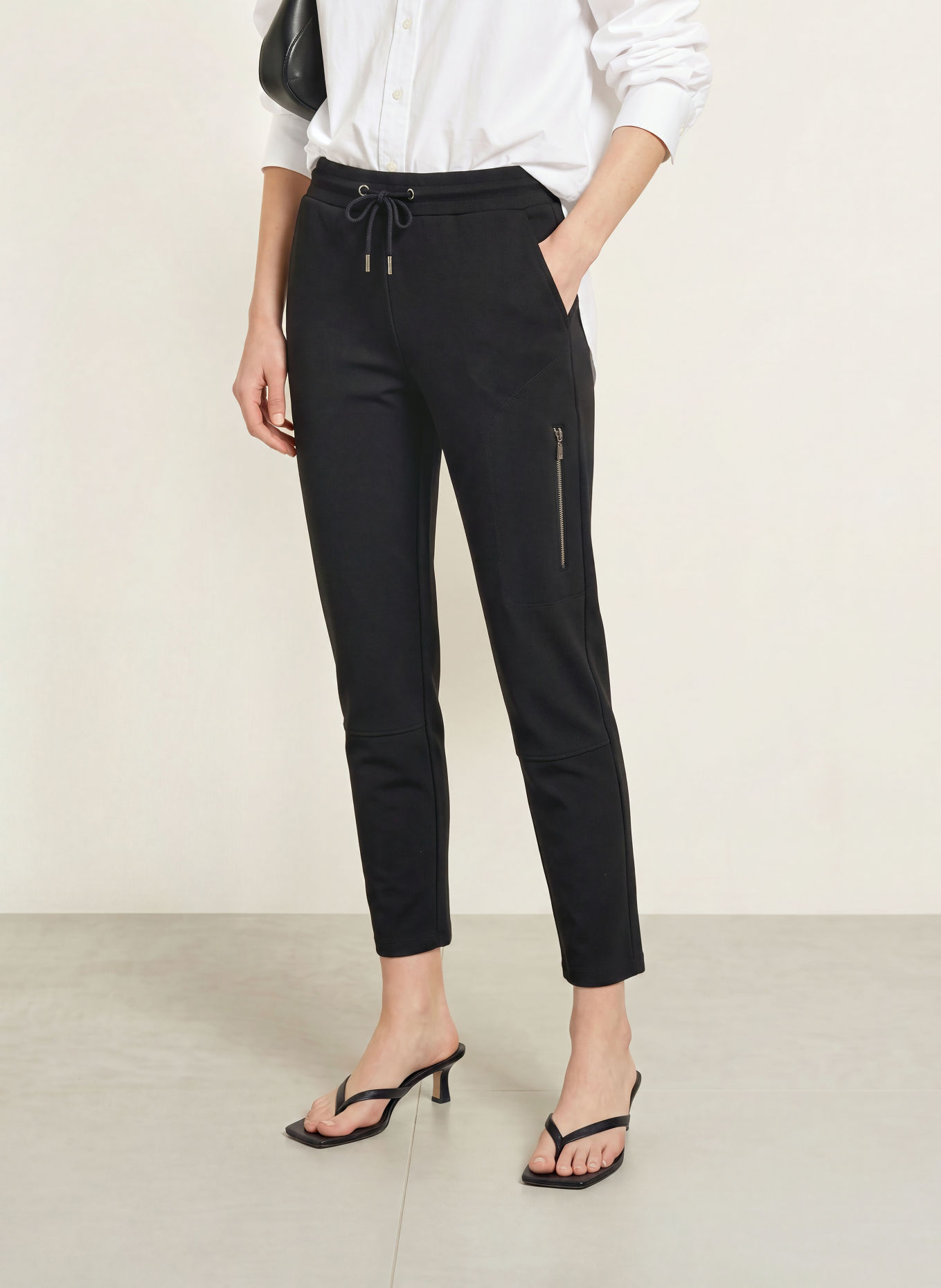 monari Broek in joggingstijl: ZWART
