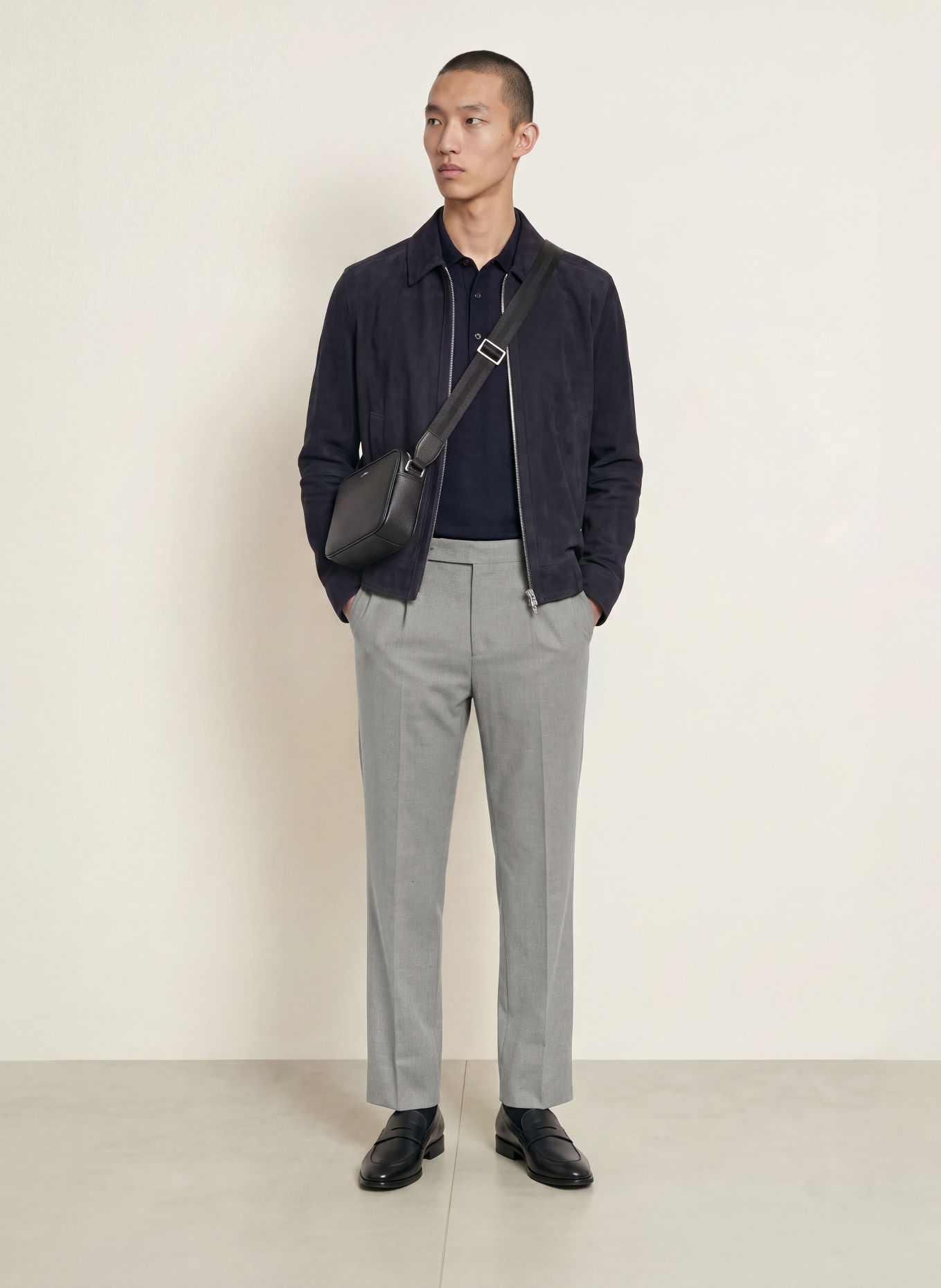 BOSS Kalhoty PERINO Tapered Fit: ŠEDÁ