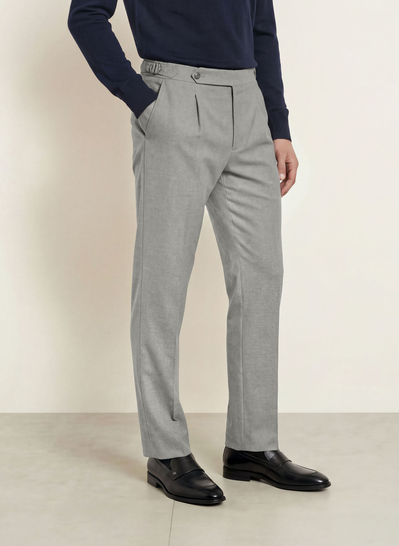 BOSS Kalhoty PERINO Tapered Fit: ŠEDÁ