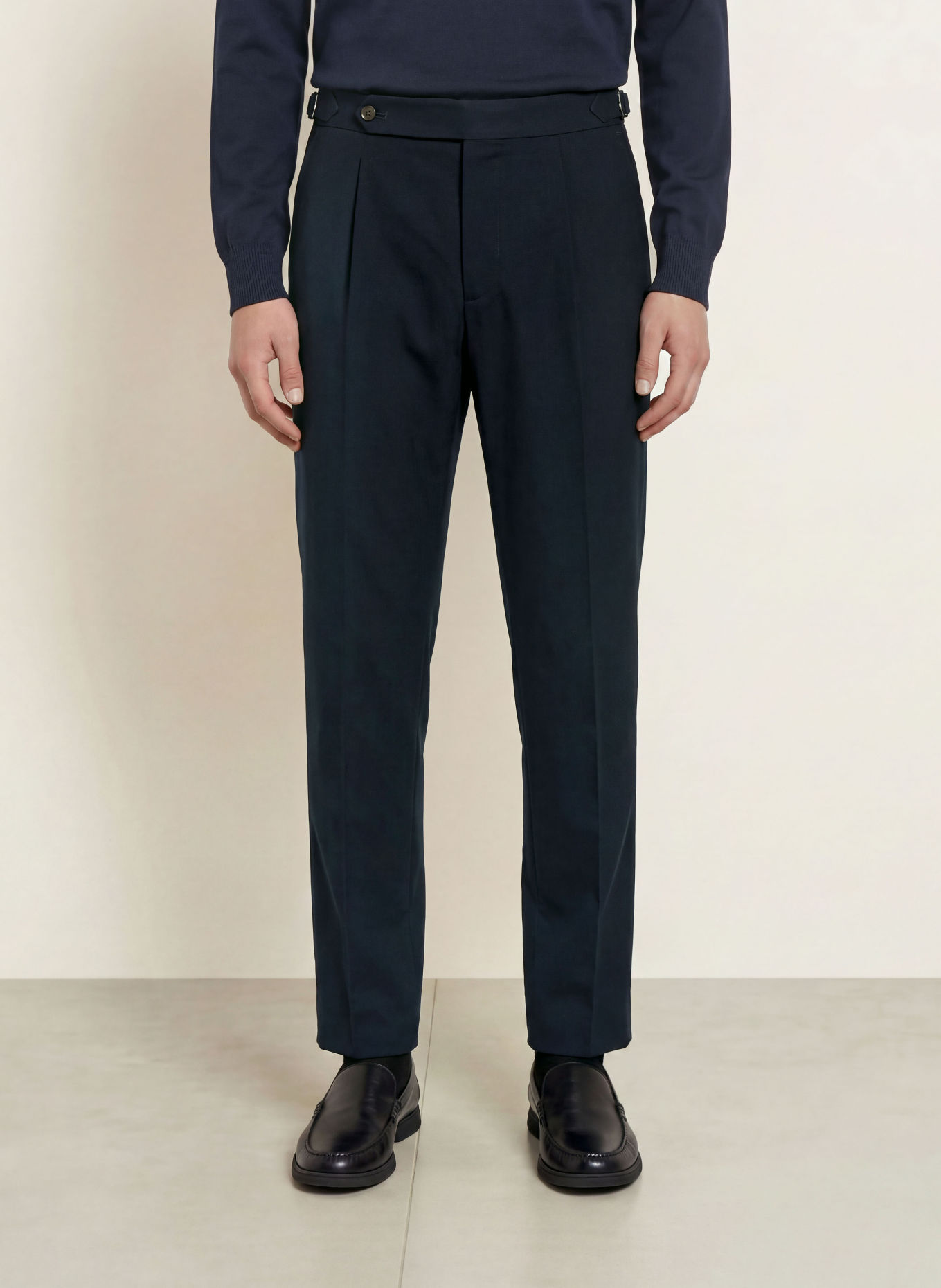 BOSS Kalhoty PERINO Tapered Fit: TMAVĚ MODRÁ
