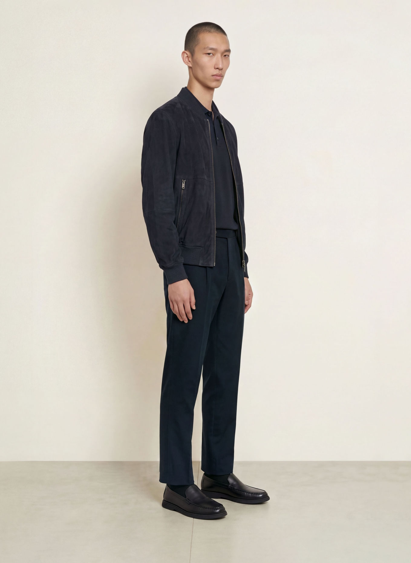 BOSS Kalhoty PERINO Tapered Fit: TMAVĚ MODRÁ