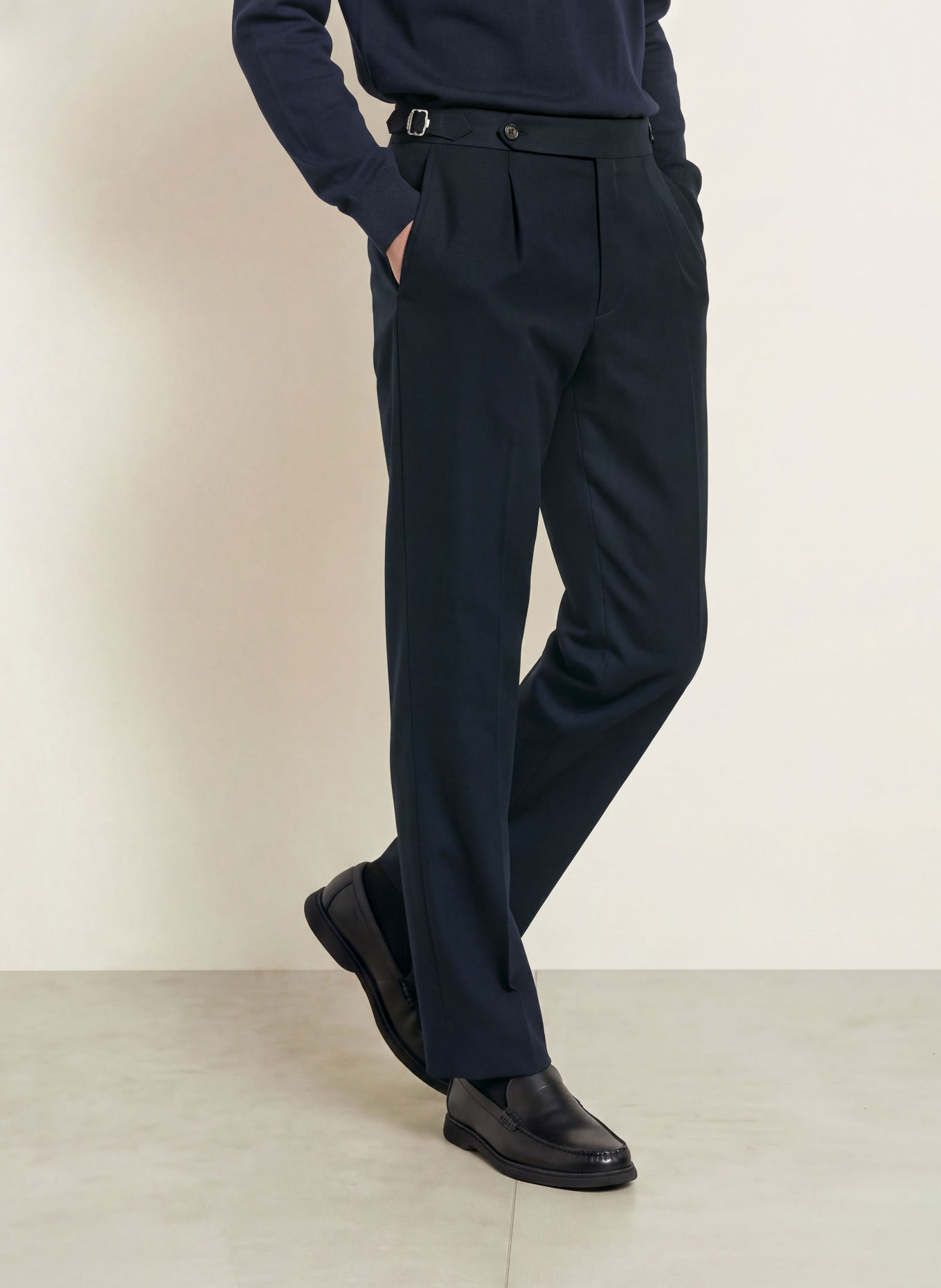BOSS Kalhoty PERINO Tapered Fit: TMAVĚ MODRÁ