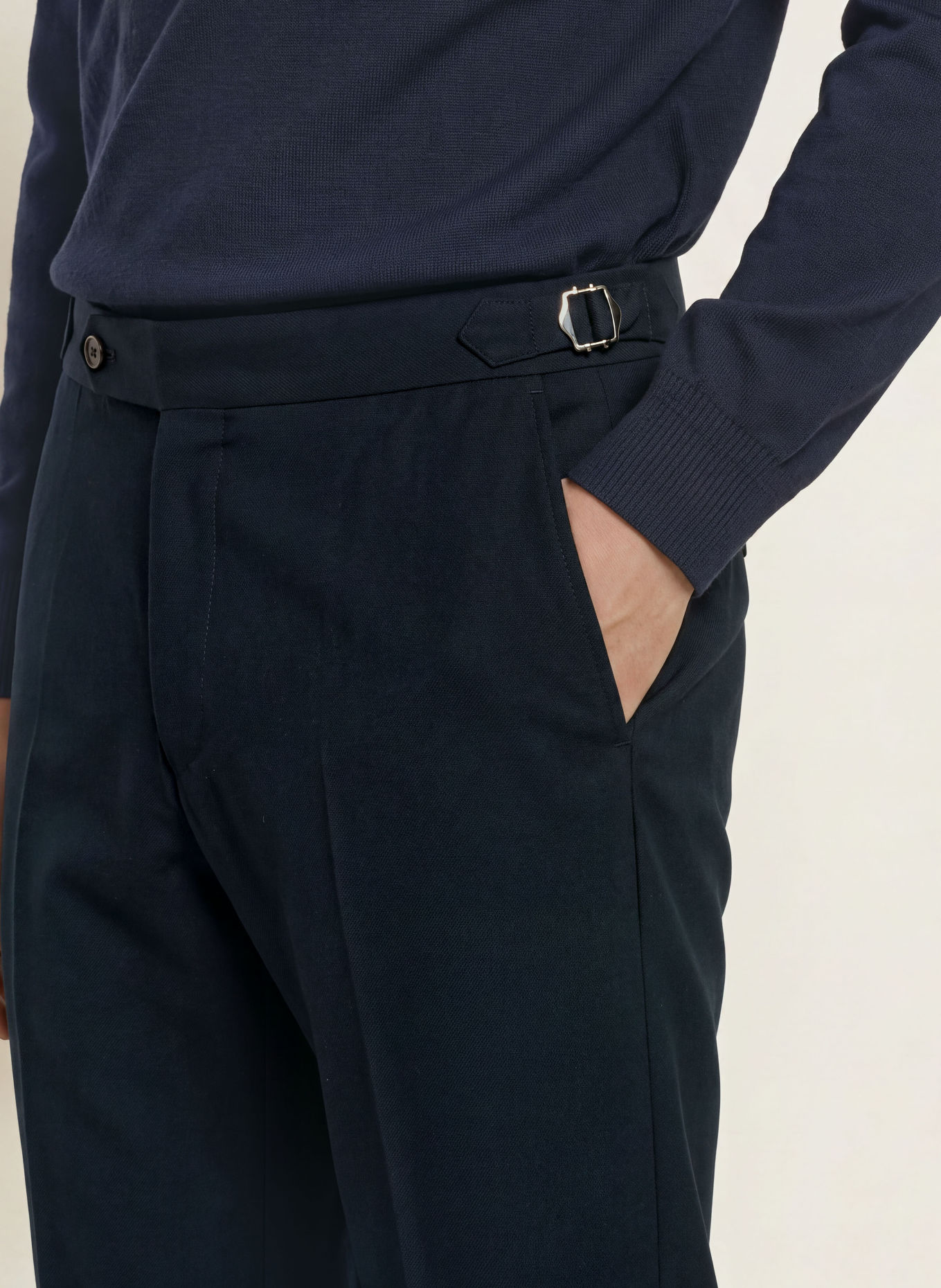 BOSS Kalhoty PERINO Tapered Fit: TMAVĚ MODRÁ