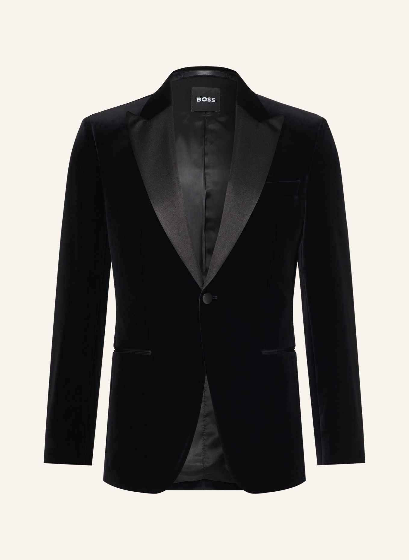BOSS HUTSON Slim Fit Velvet Blazer: 001 BLACK