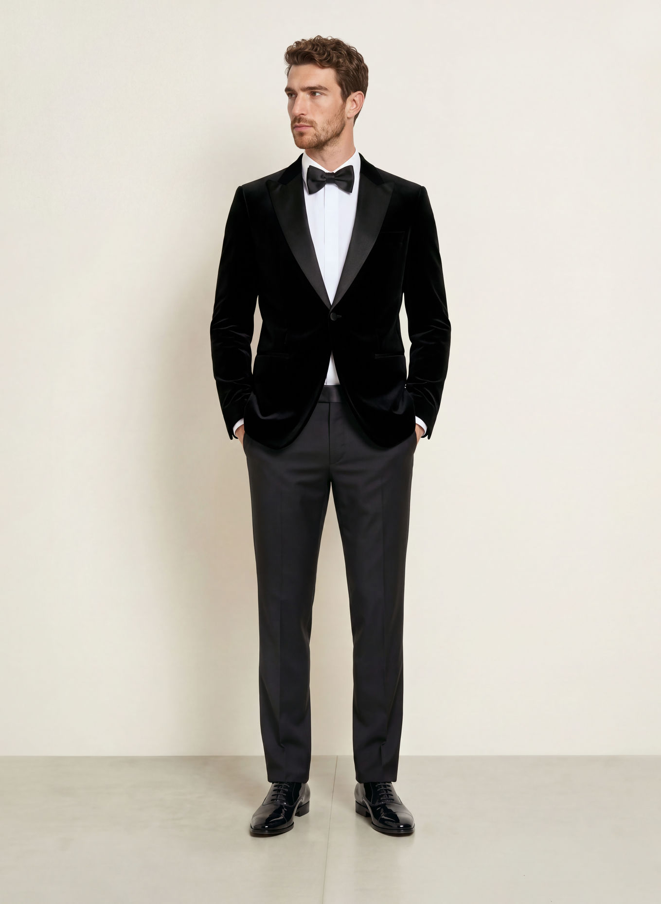 BOSS HUTSON Slim Fit Velvet Blazer: 001 BLACK