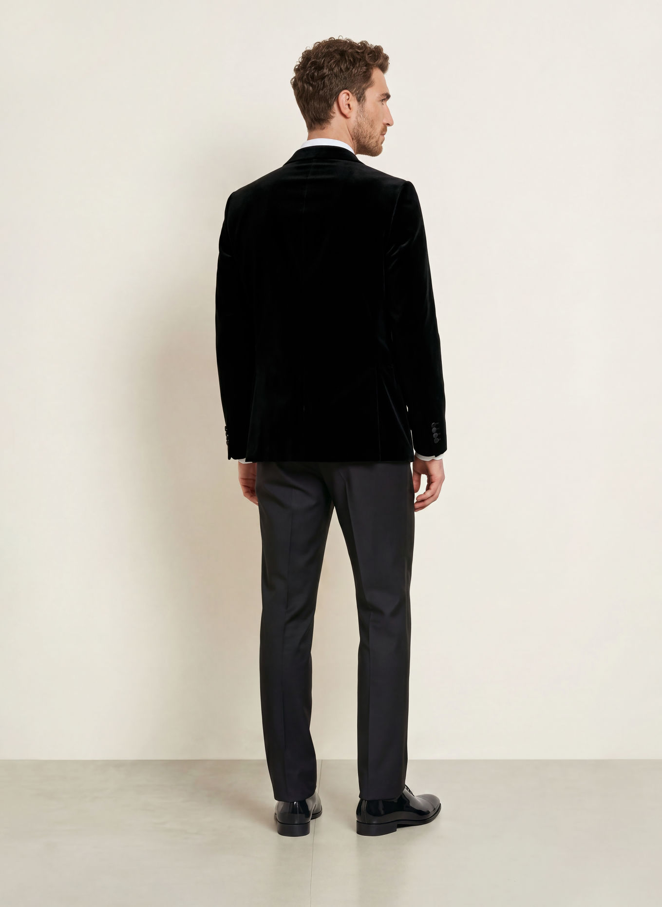 BOSS HUTSON Slim Fit Velvet Blazer: 001 BLACK