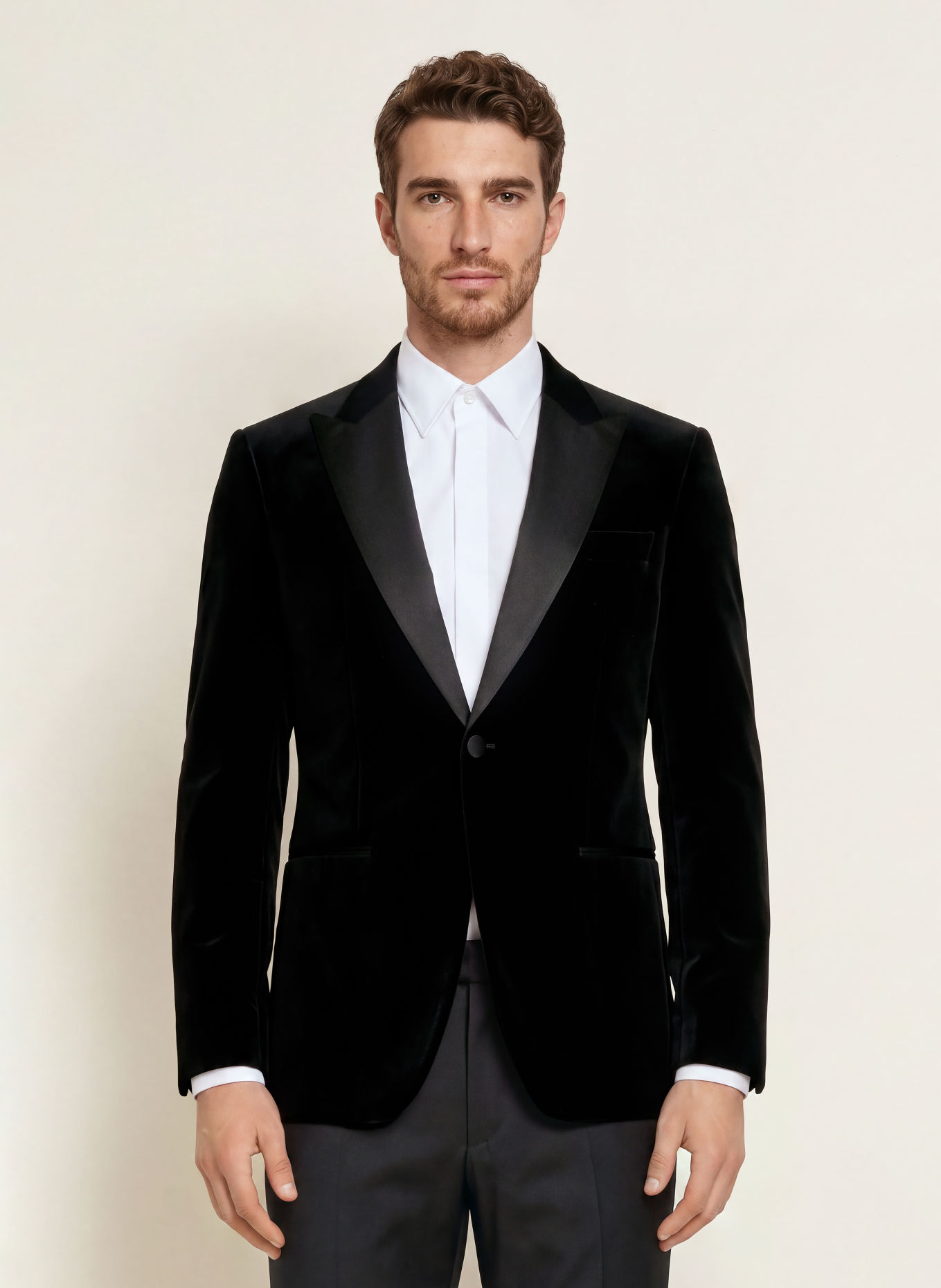 BOSS HUTSON Slim Fit Velvet Blazer: 001 BLACK