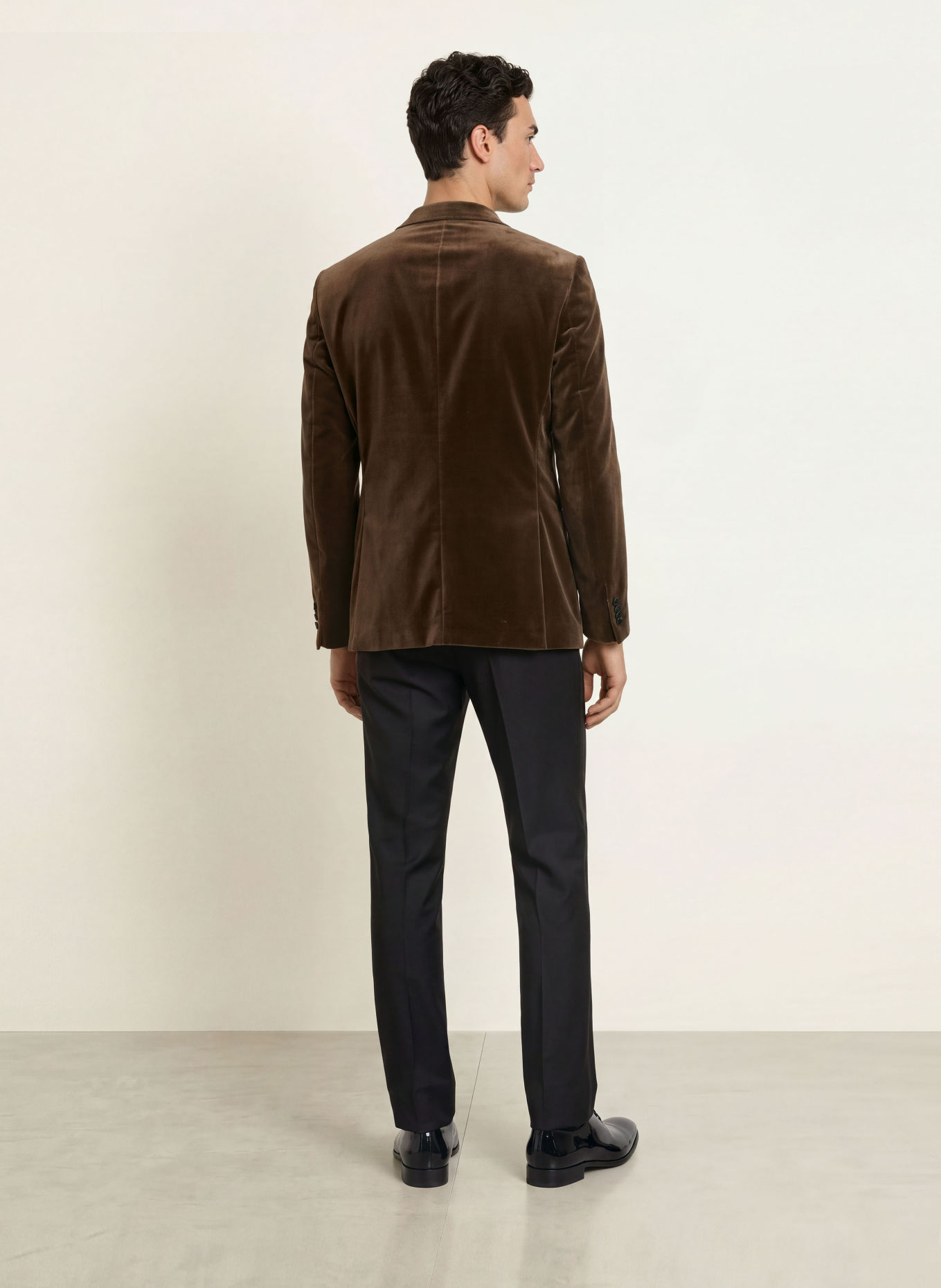 BOSS Fluwelen colbert HUTSON Slim Fit: 248 OPEN BROWN