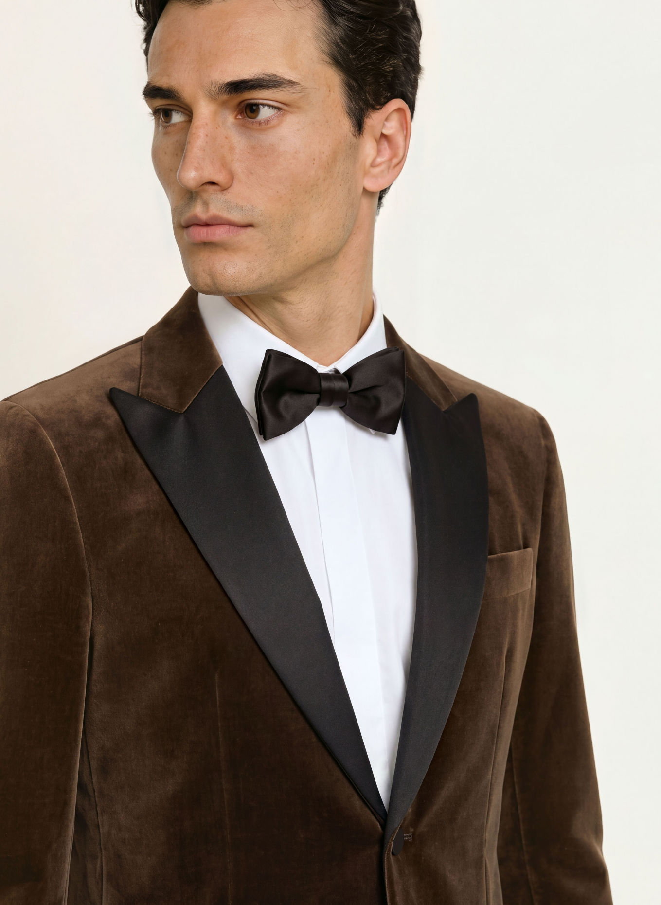 BOSS Fluwelen colbert HUTSON Slim Fit: 248 OPEN BROWN