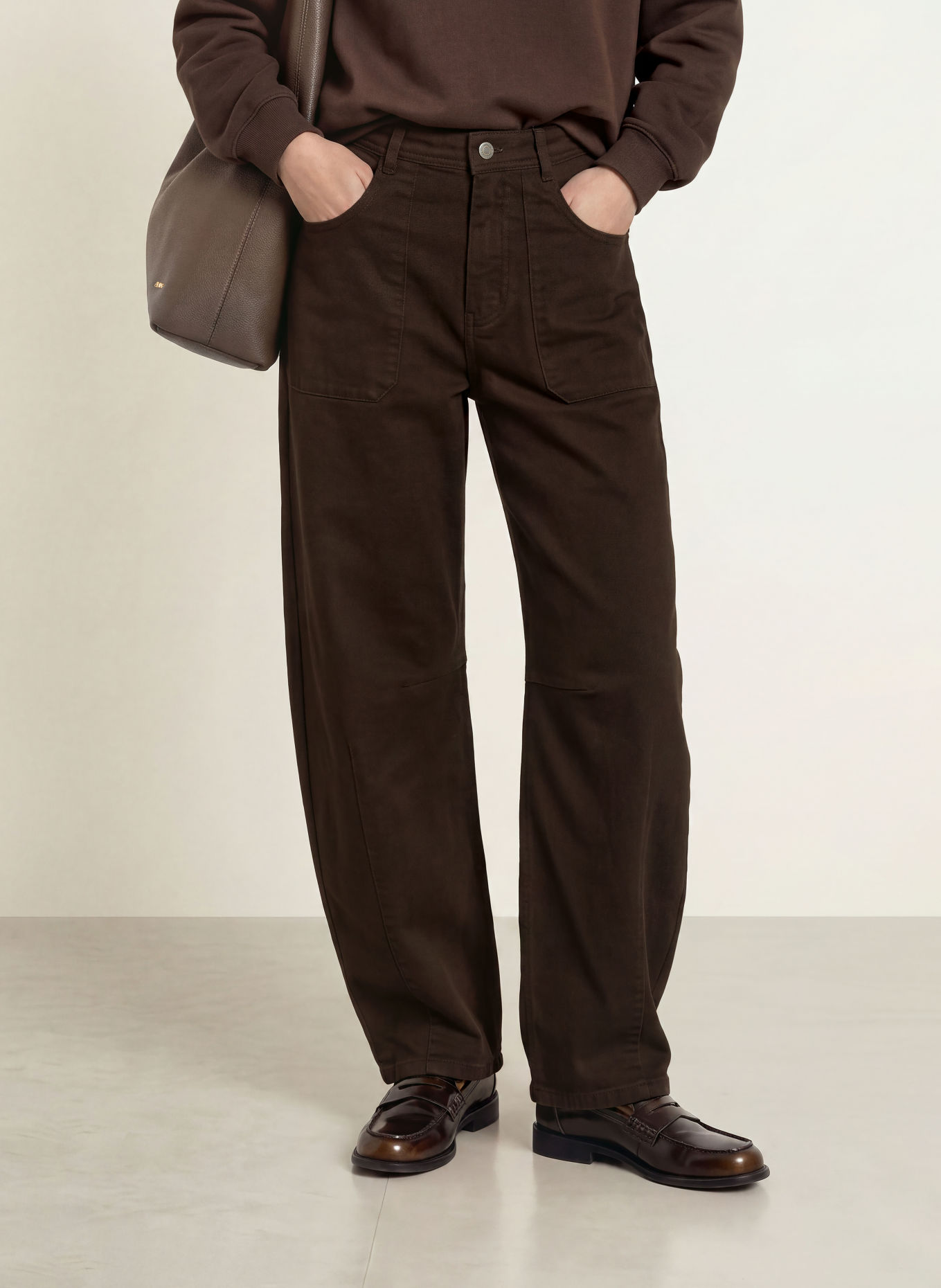Smith & Soul Barrel-leg jeans: 913 dark choc