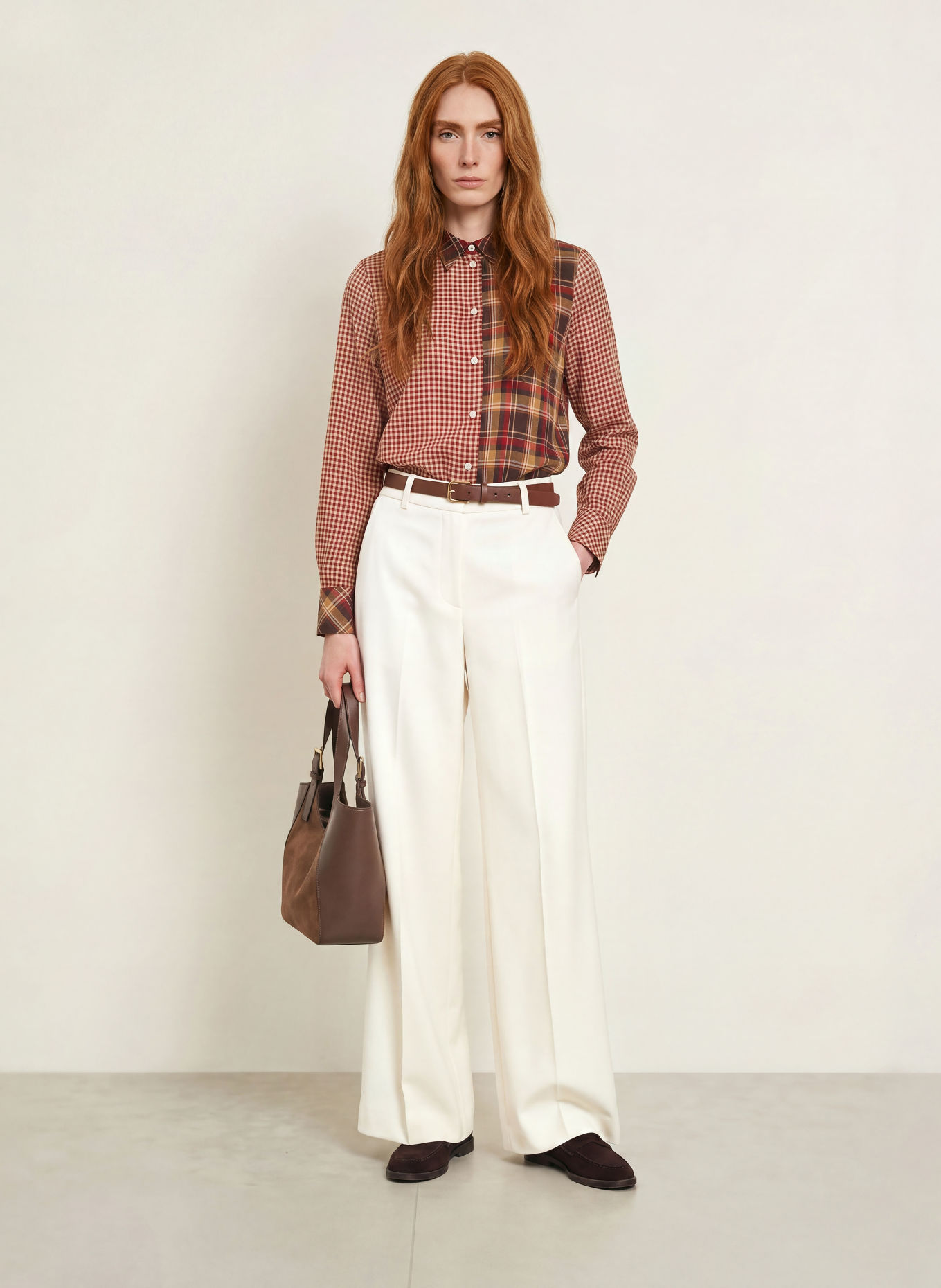 Smith & Soul Shirt blouse: RED / BROWN / BLACK