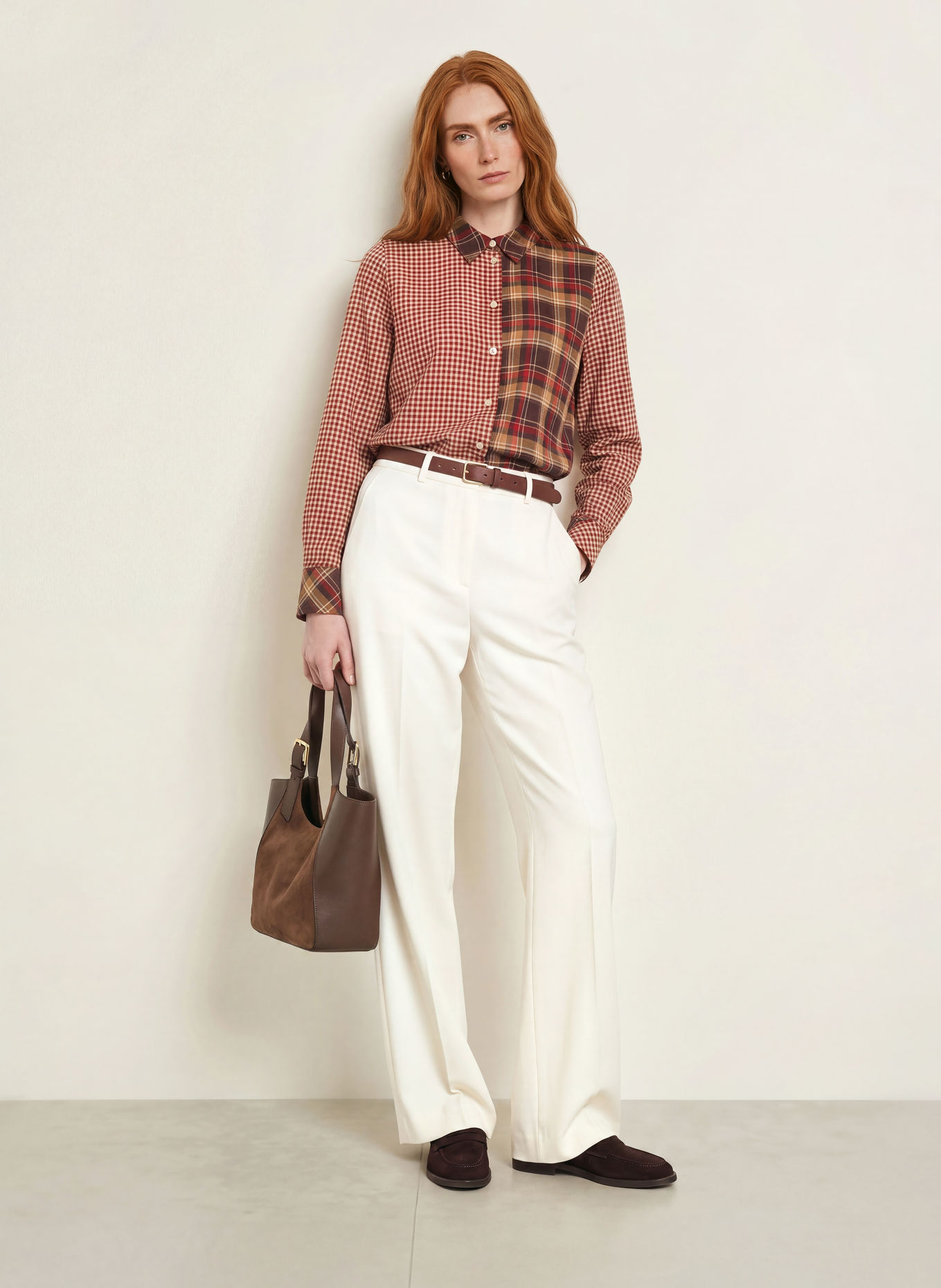 Smith & Soul Shirt blouse: RED / BROWN / BLACK