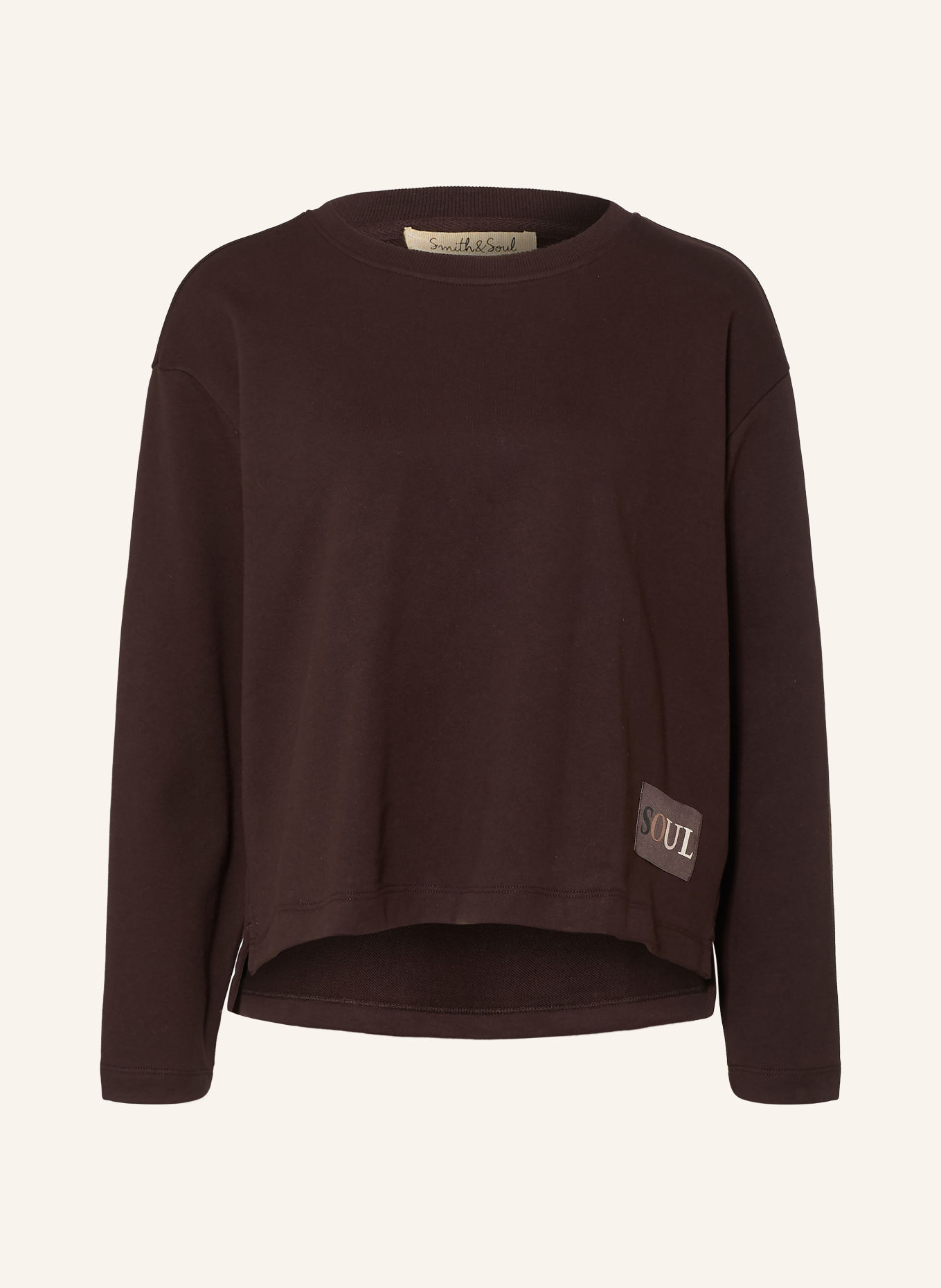 Smith & Soul Sweatshirt BOXY: DUNKELBRAUN