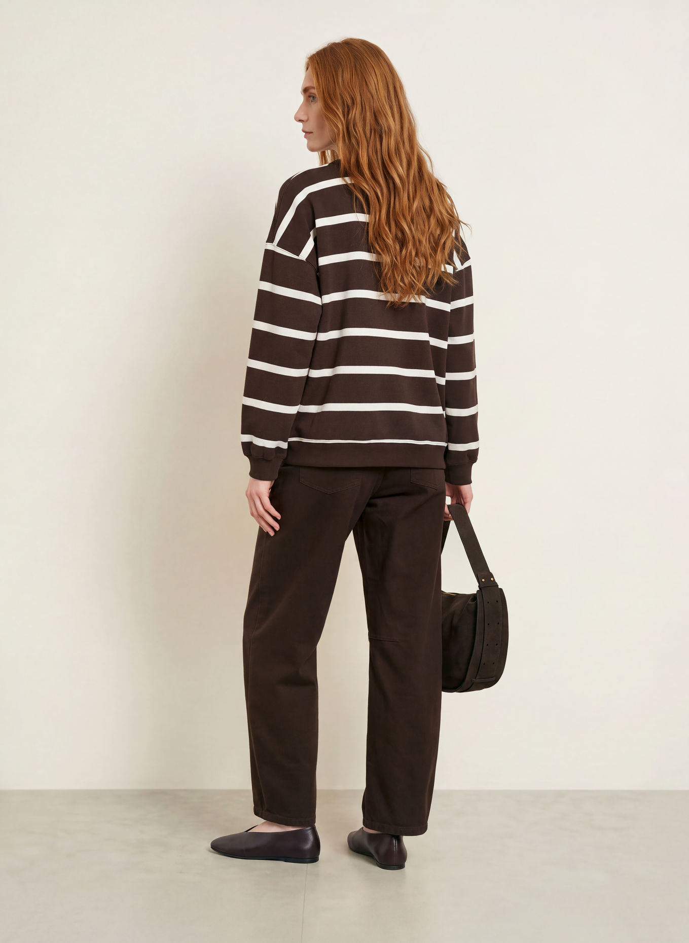 Smith & Soul Oversized-Sweatshirt: DUNKELBRAUN / HELLBRAUN / WEISS