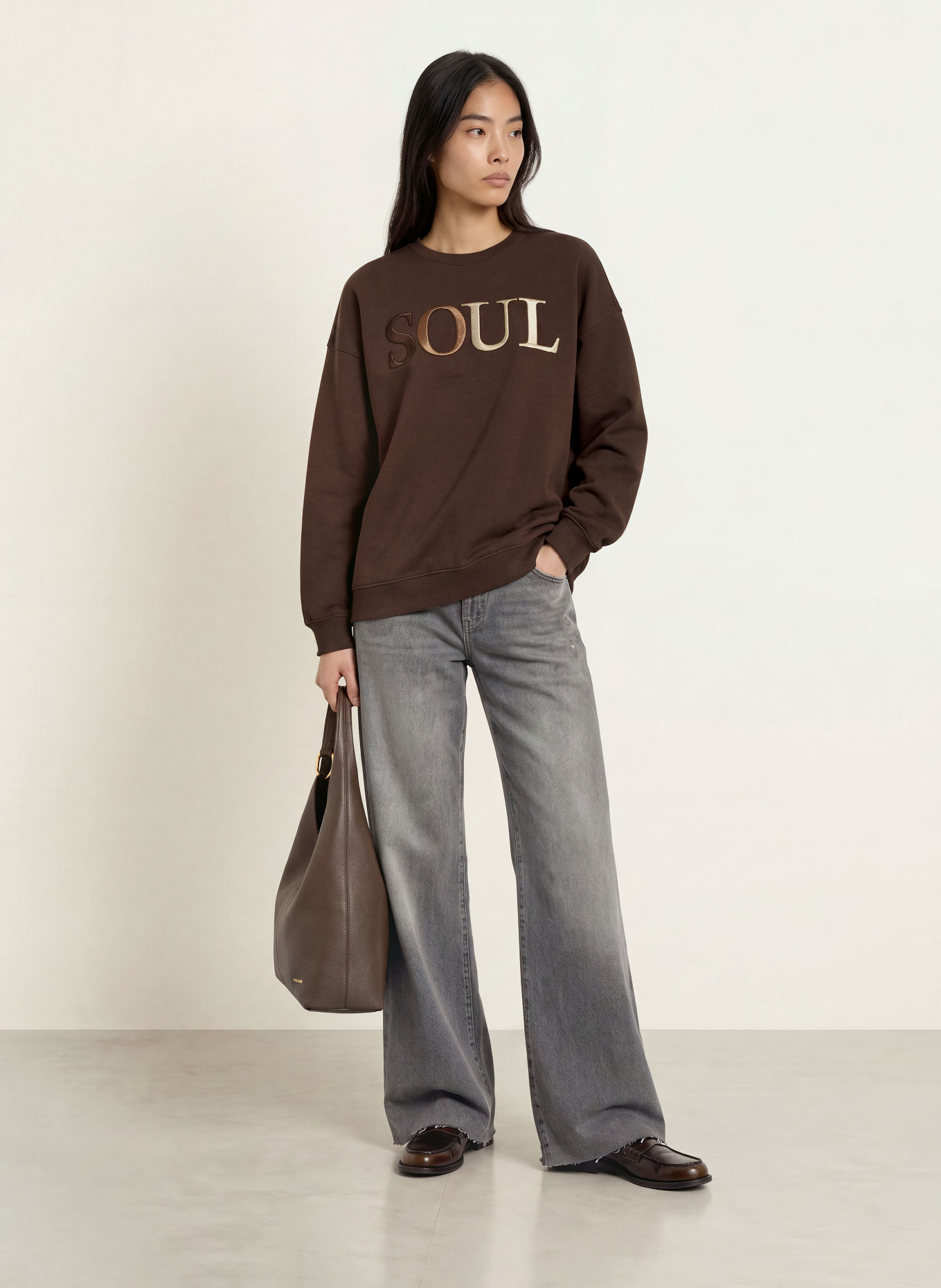 Smith & Soul Oversized-Sweatshirt: DUNKELBRAUN
