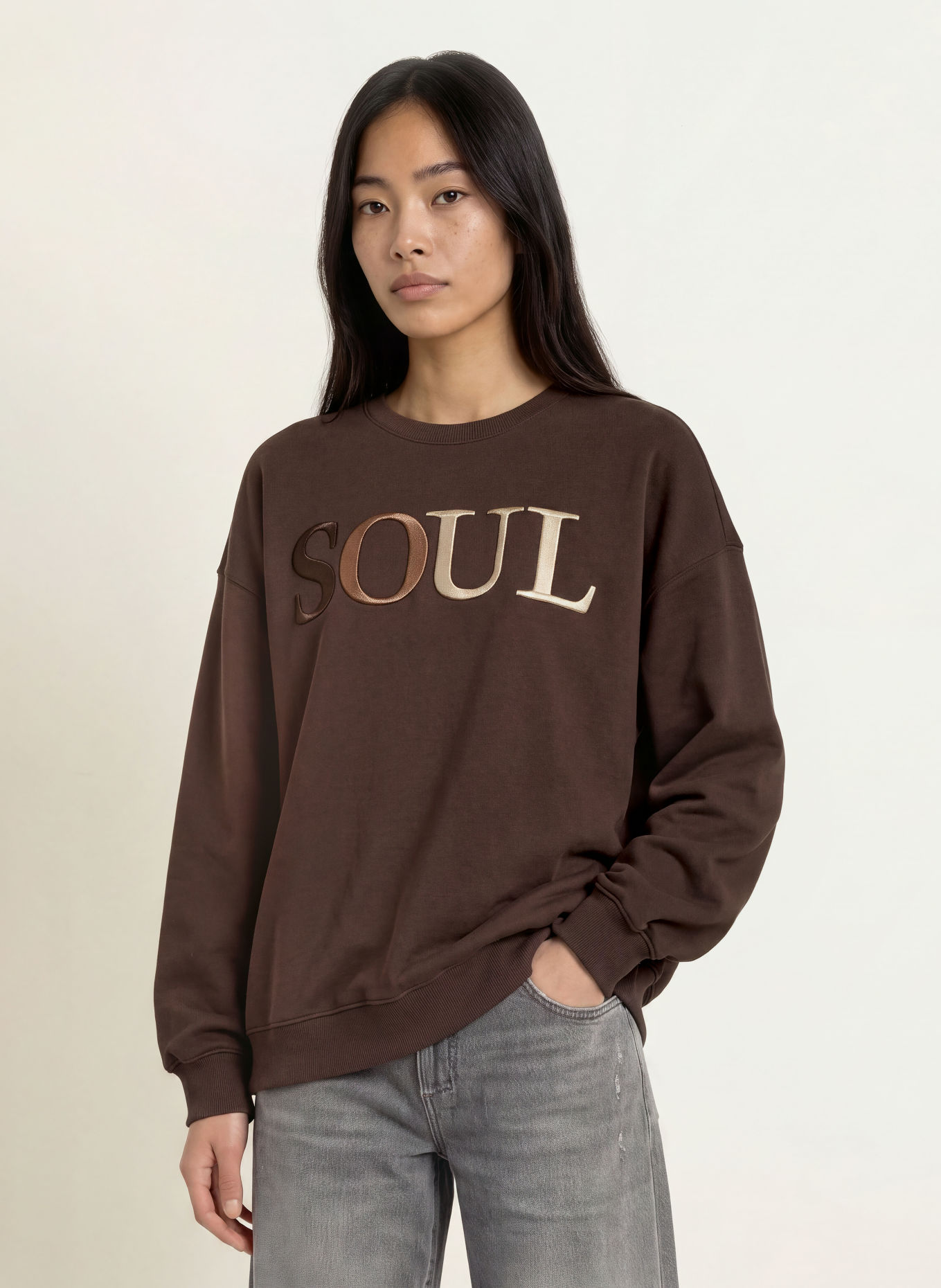 Smith & Soul Oversized-Sweatshirt: DUNKELBRAUN