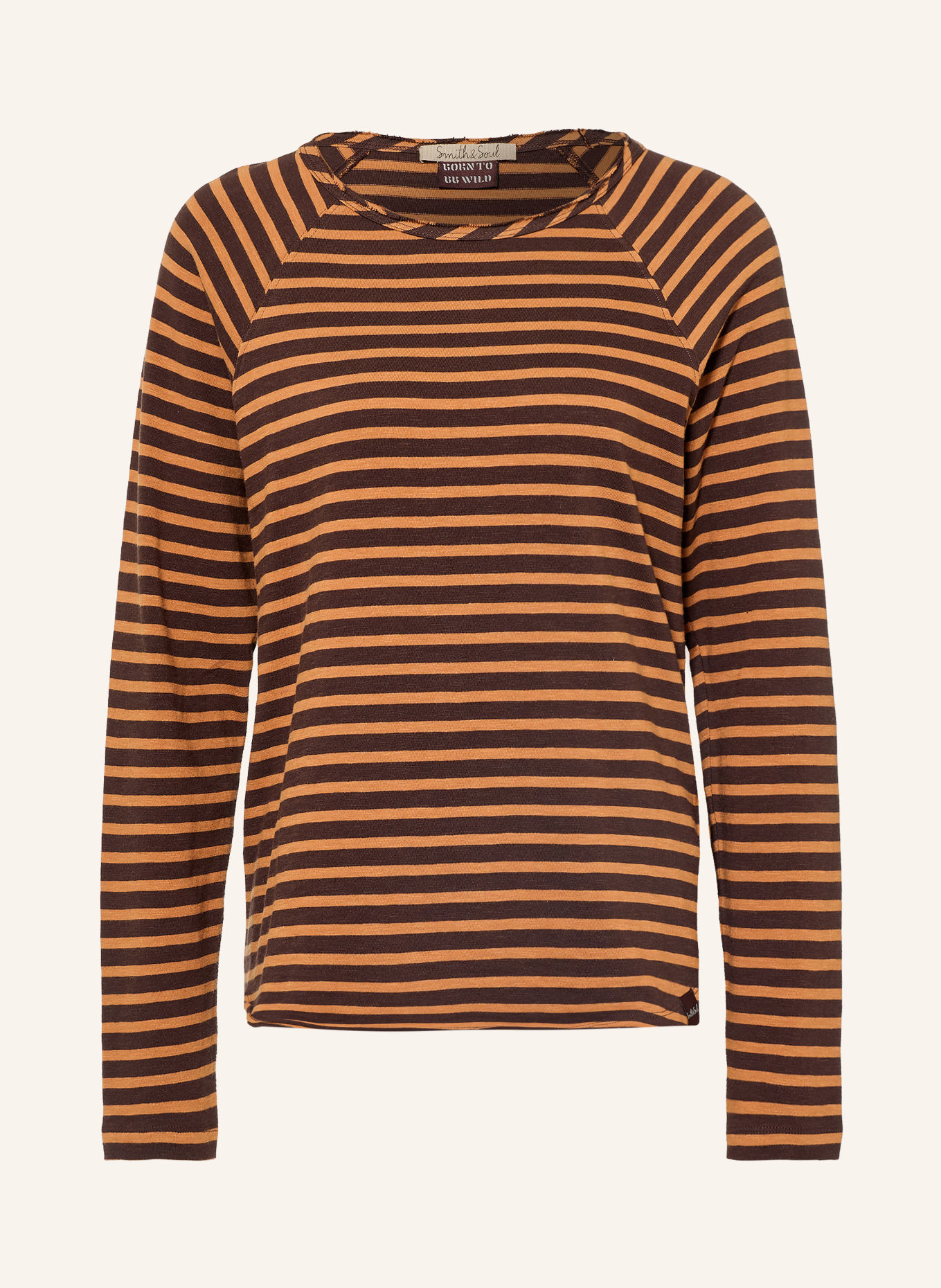 Smith & Soul Long-sleeve shirt: DARK BROWN / COGNAC